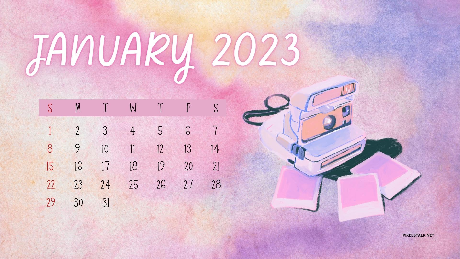 January Calendar 2023 Desktop Background HD