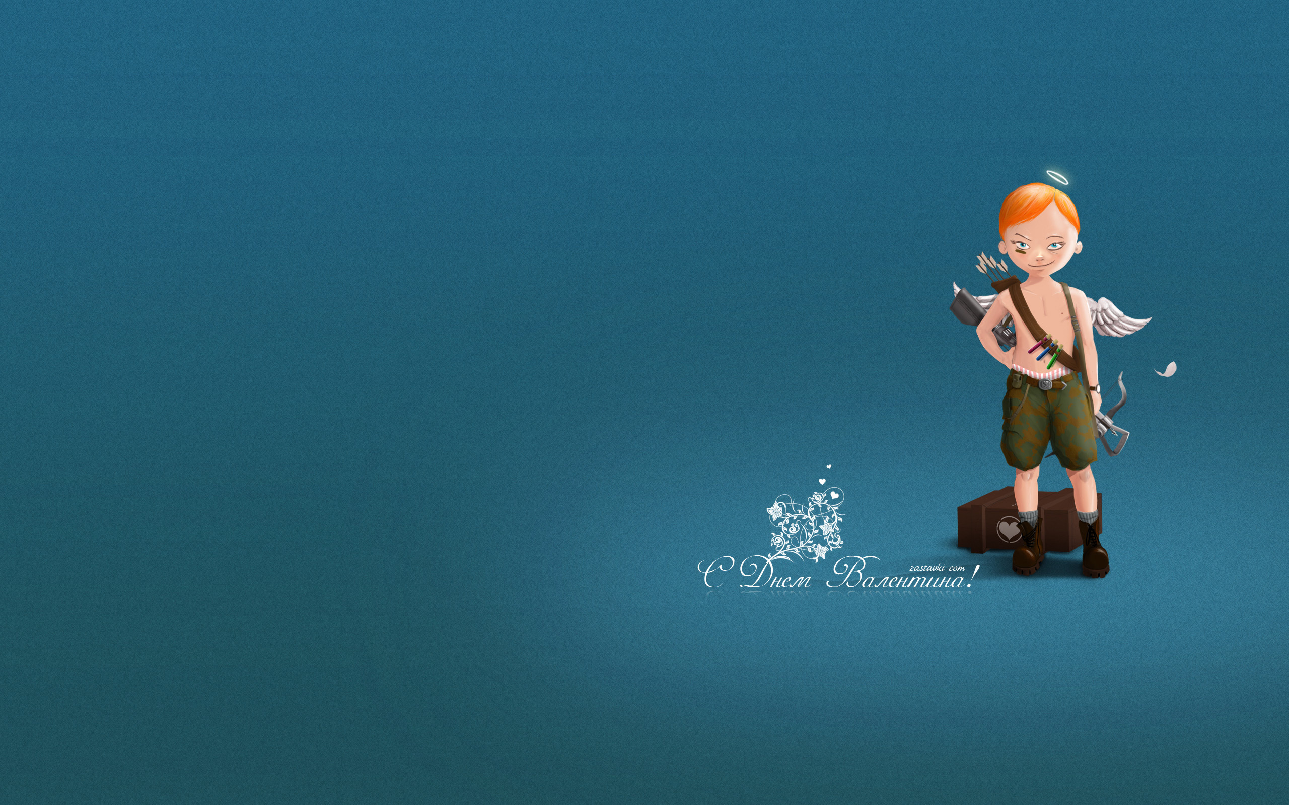 Beautiful cupid on Valentine's Day February 14 Desktop wallpaper 1600x1200