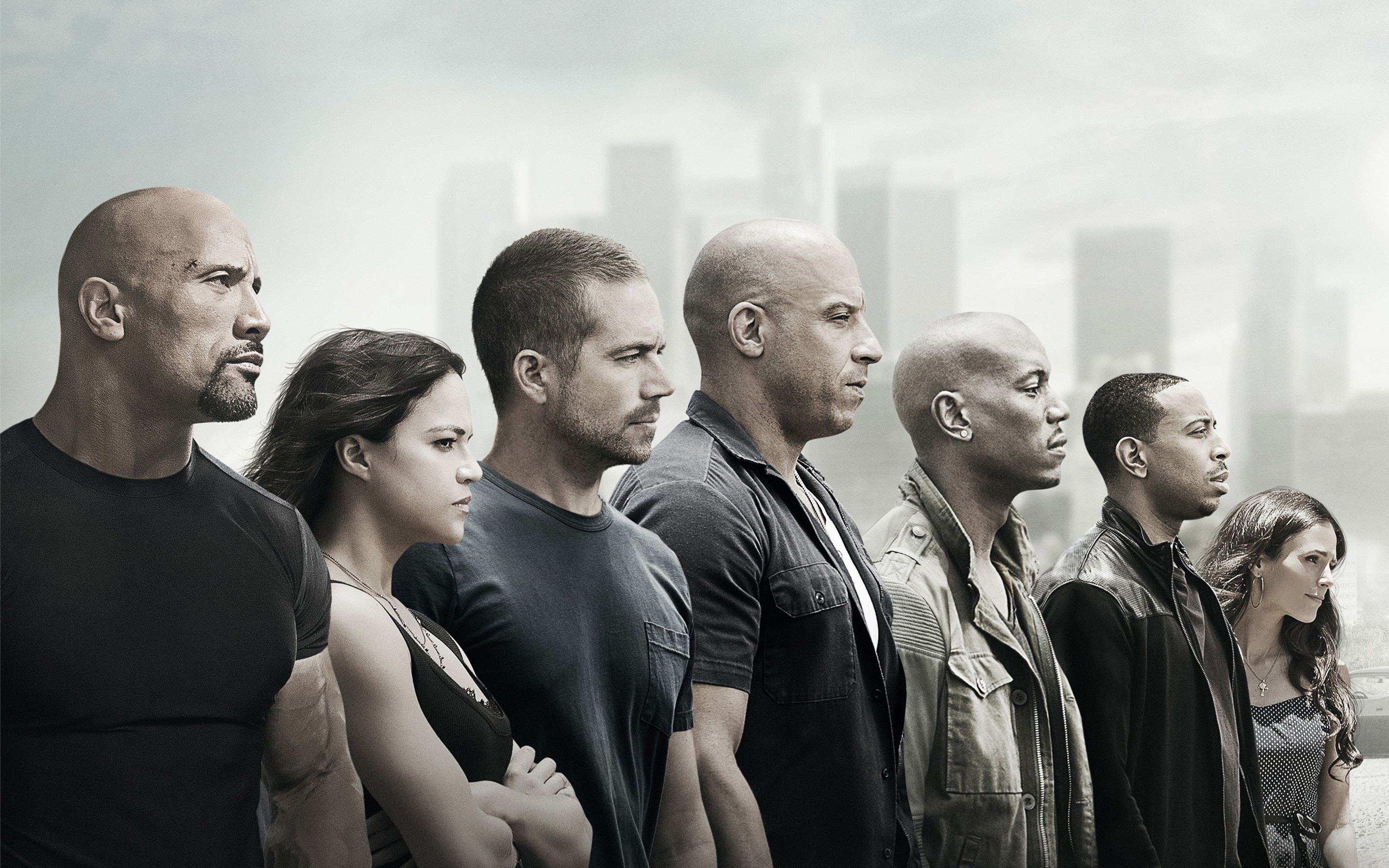 Vin Diesel, movies, Tyrese Gibson, Dwayne Johnson, Fast and Furious, Furious 7, Paul Walker, Ludacris Gallery HD Wallpaper