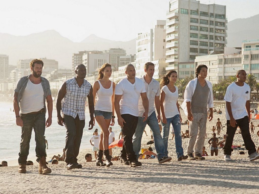 Fast Five, Roman, Gisele, Dominic, Brian, Mia, Han & Tej. Fast five, Movie fast and furious, Fast and furious