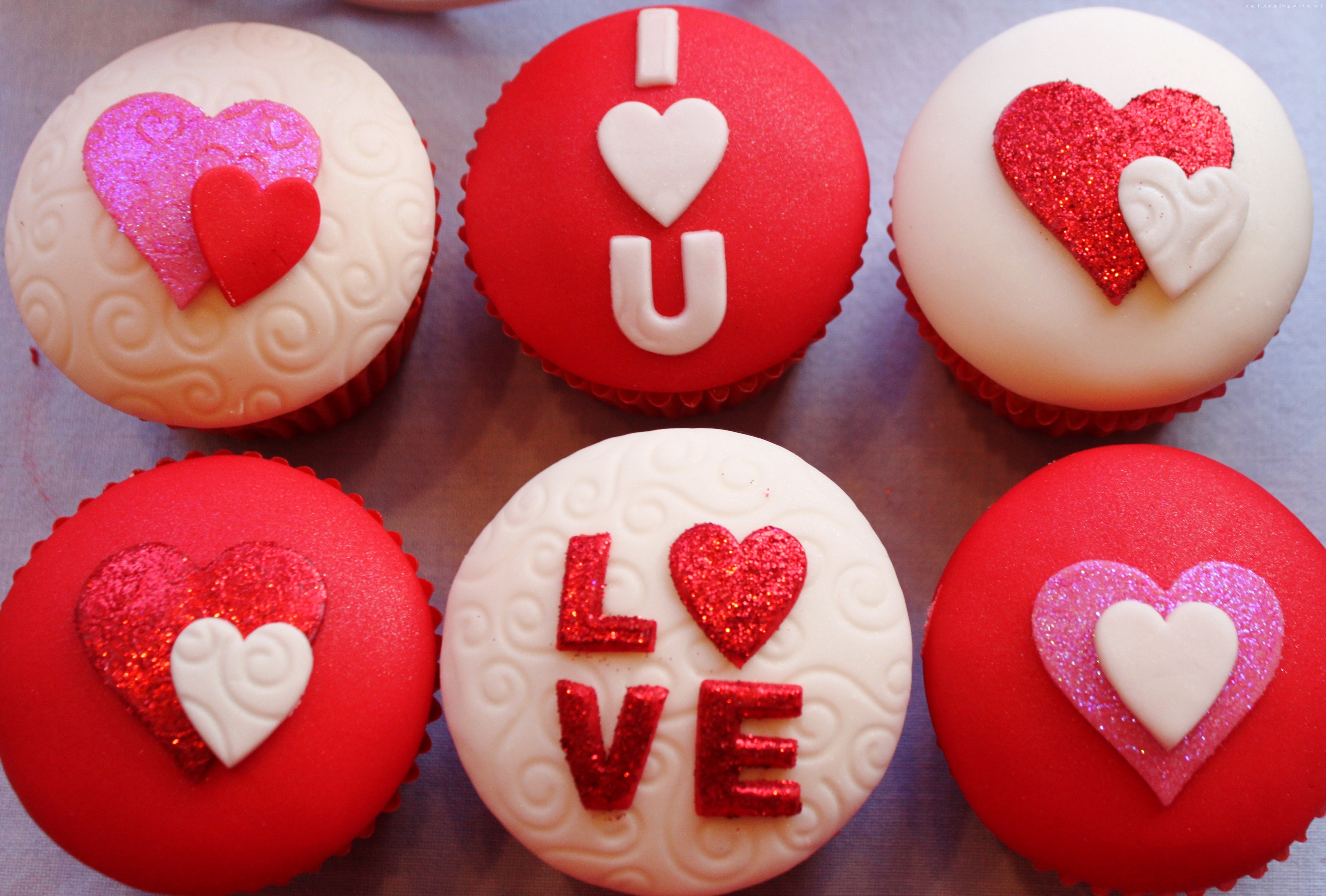 Valentines Day, cake, heart, cupcake, love Gallery HD Wallpaper