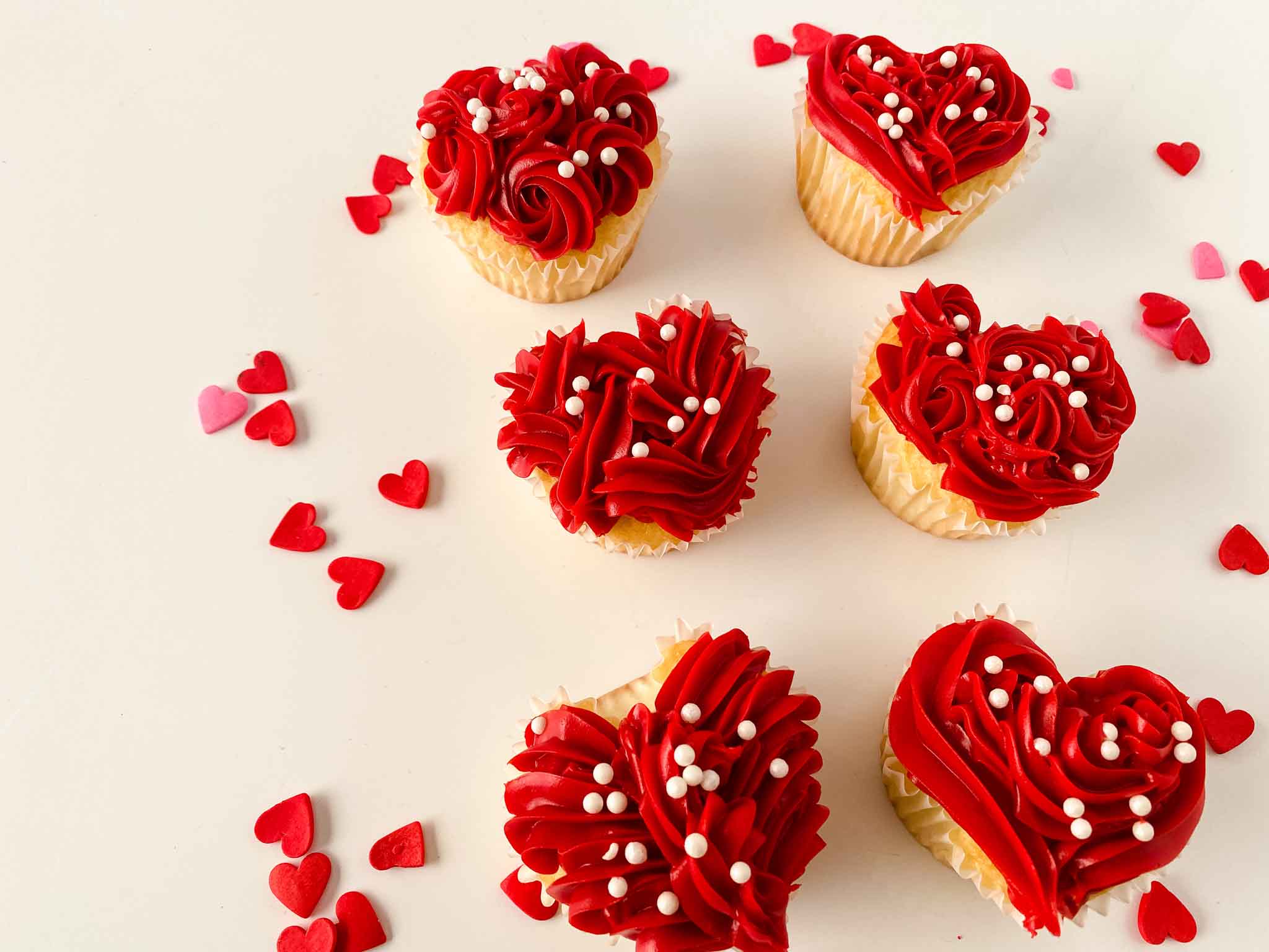 Heart Shaped Valentine Cupcakes