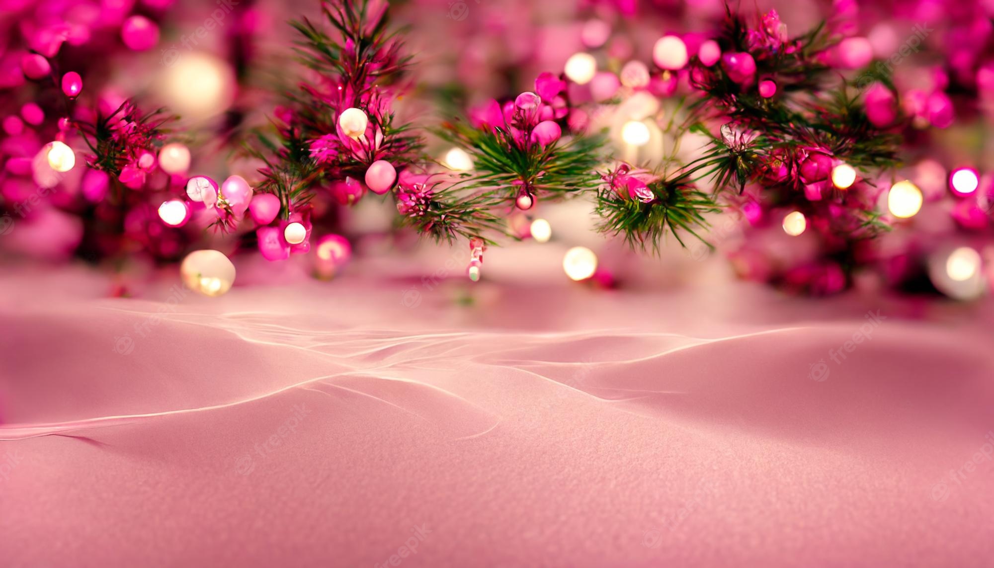 Premium Photo. Merry christmas HD pink wallpaper beautiful artwork seasonal illustration and copy space background