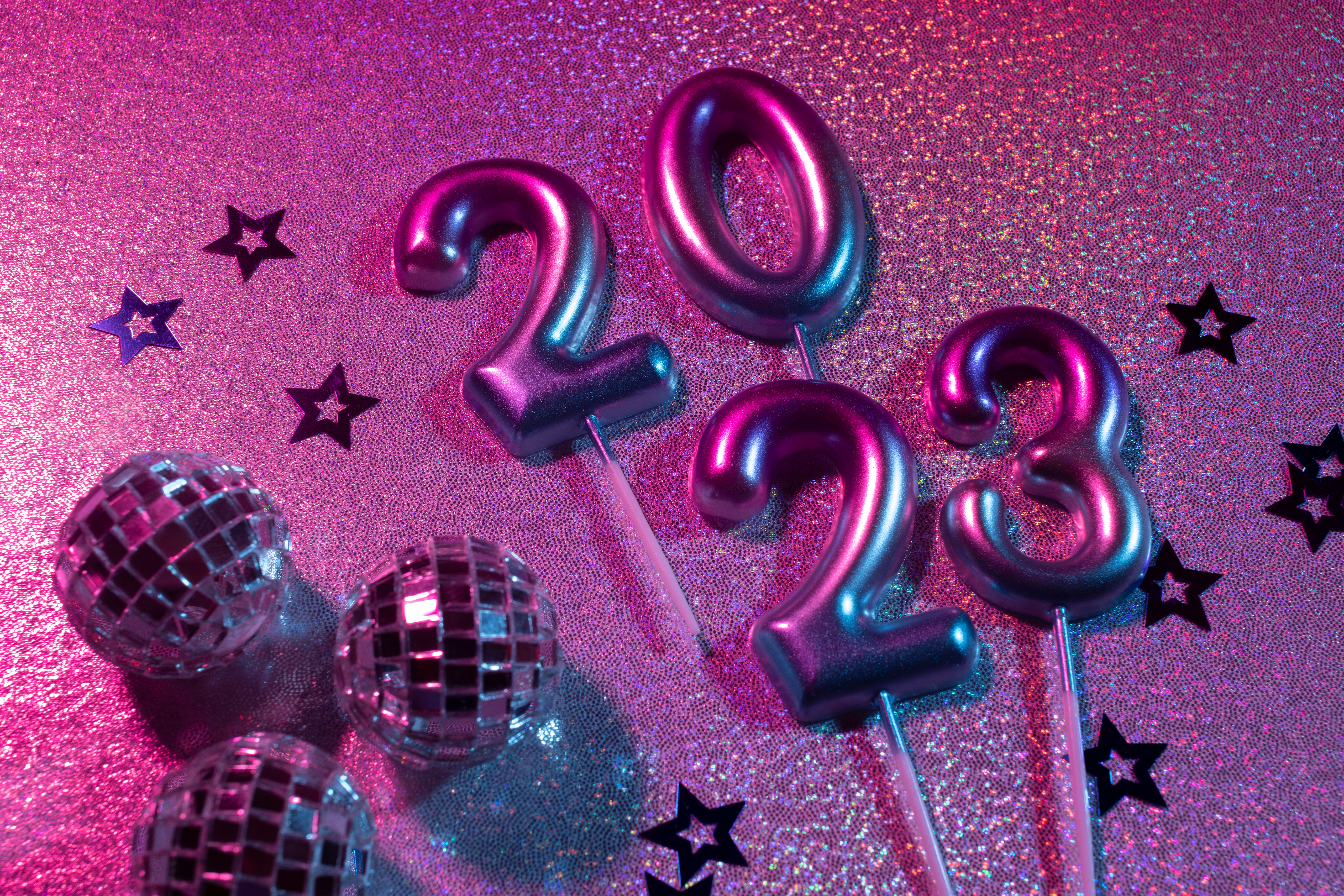 2023 Happy New Year Wallpaper 4K, Glitter Background, Celebrations New Year