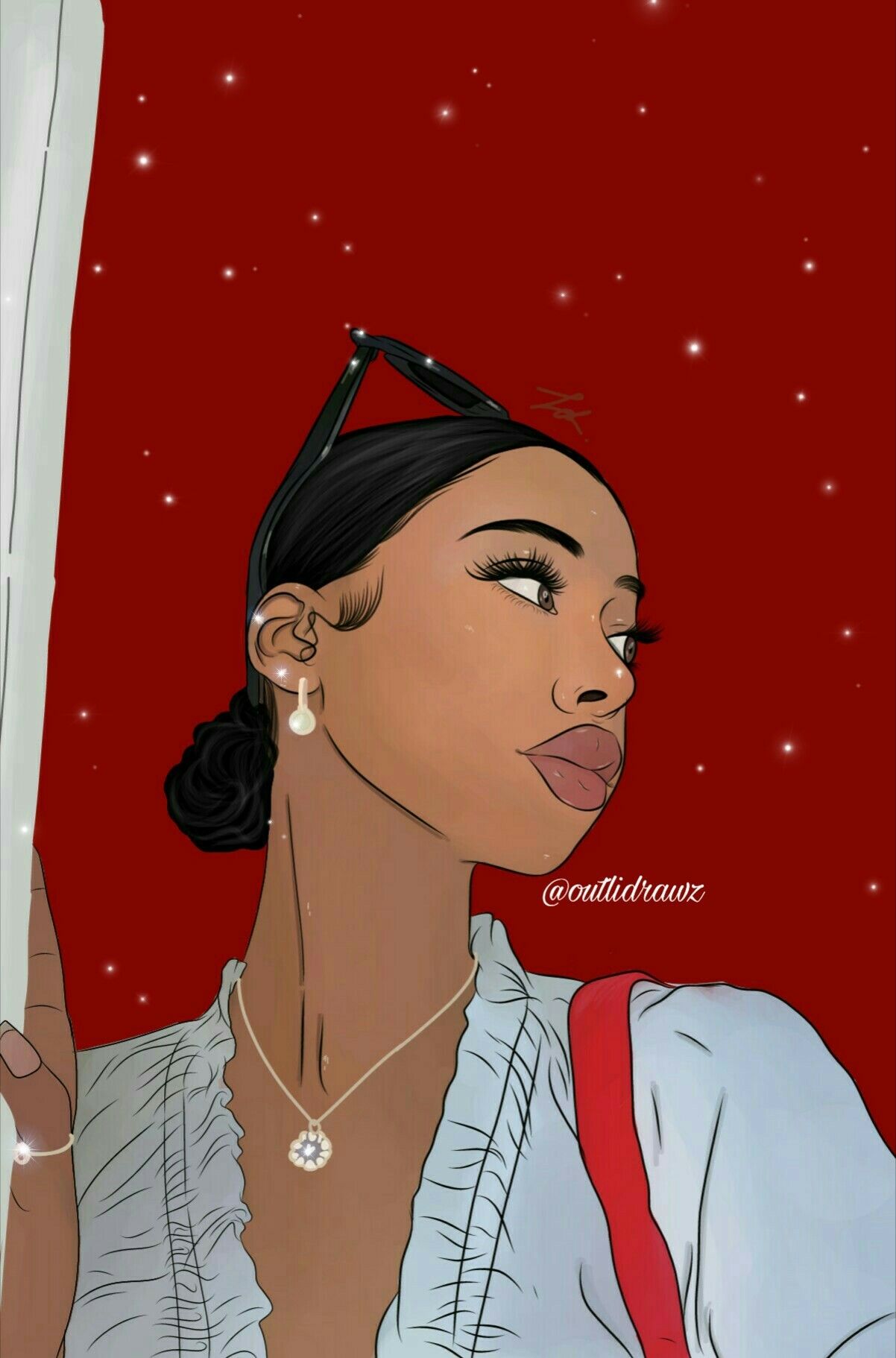 Pretty Black Girl Cartoon Wallpaper