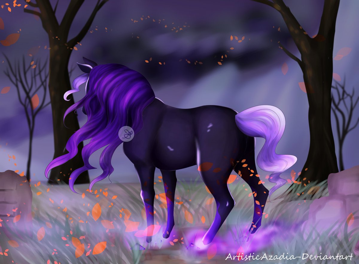 GoldenDeer Azadia's a fan art of #Spectrier from #PokemonSwordandShield's #CrownTundra. This Surprising Pokémon is definitely the one I like the most out there !