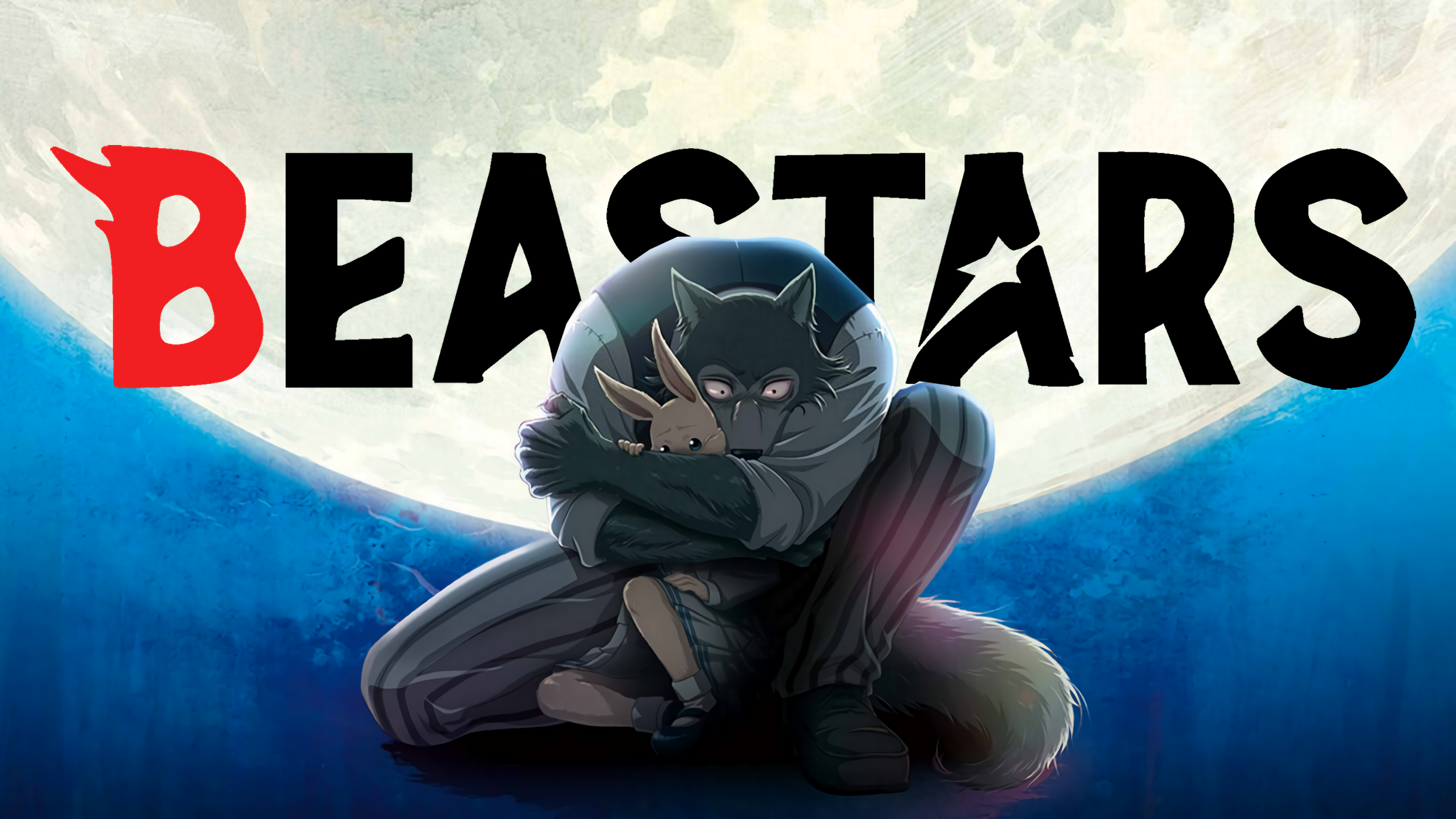 Found A Cool Wallpaper On Here A While Back, But It Was Low Res So I Ran It Through An Upscaler And Added The Beastars Logo In The Background