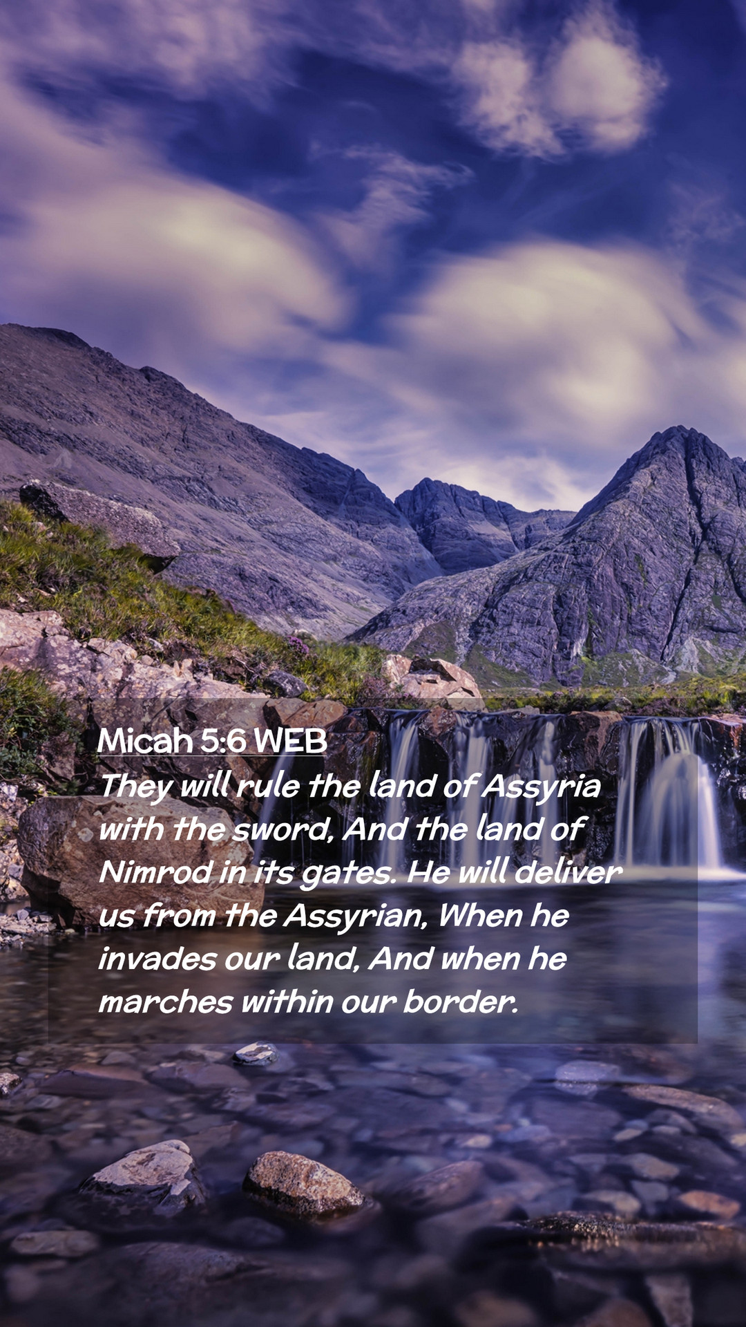 Micah 5:6 WEB Mobile Phone Wallpaper will rule the land of Assyria with the