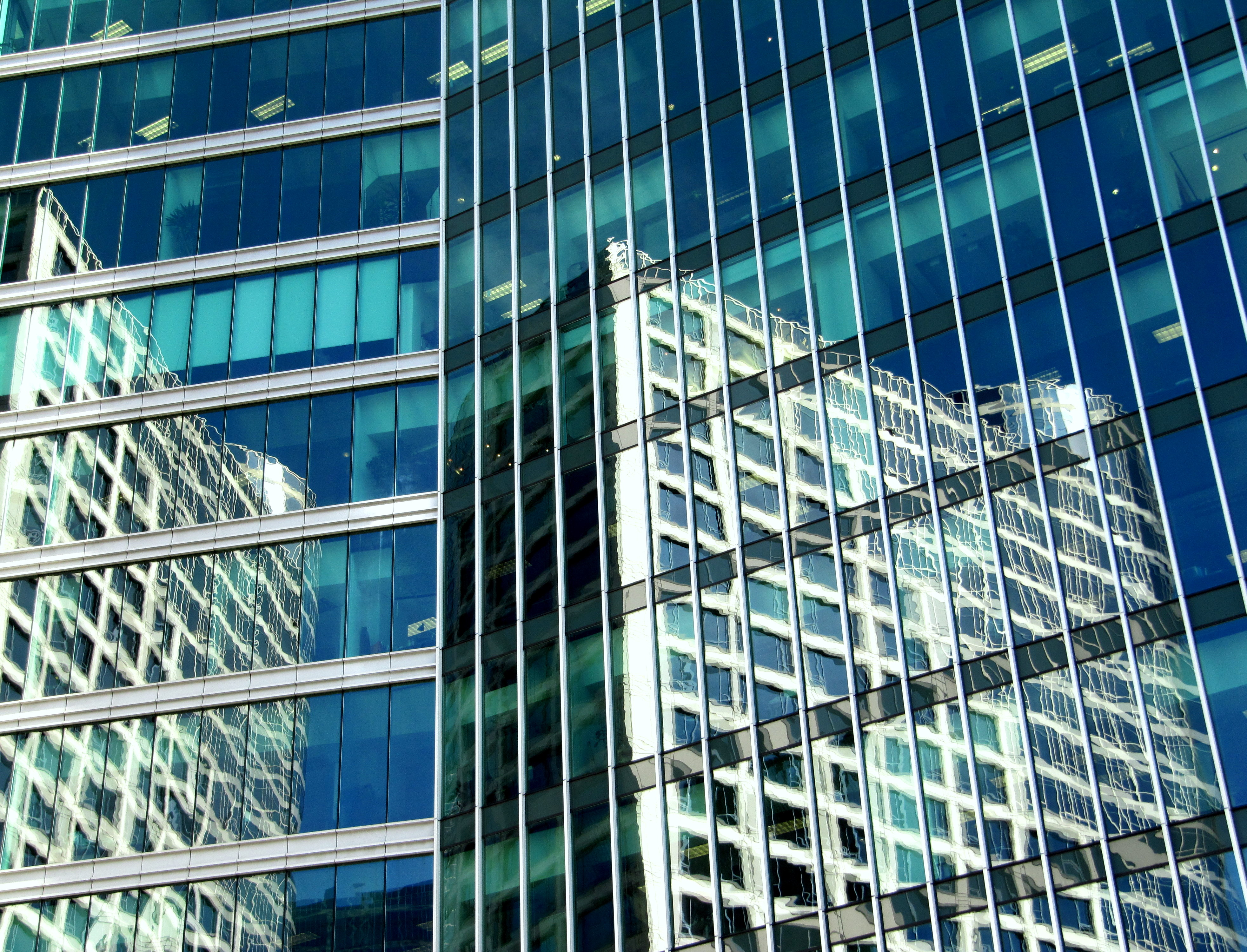 Wallpaper, blue, reflection, building, window, glass, Vancouver, office 3929x3000