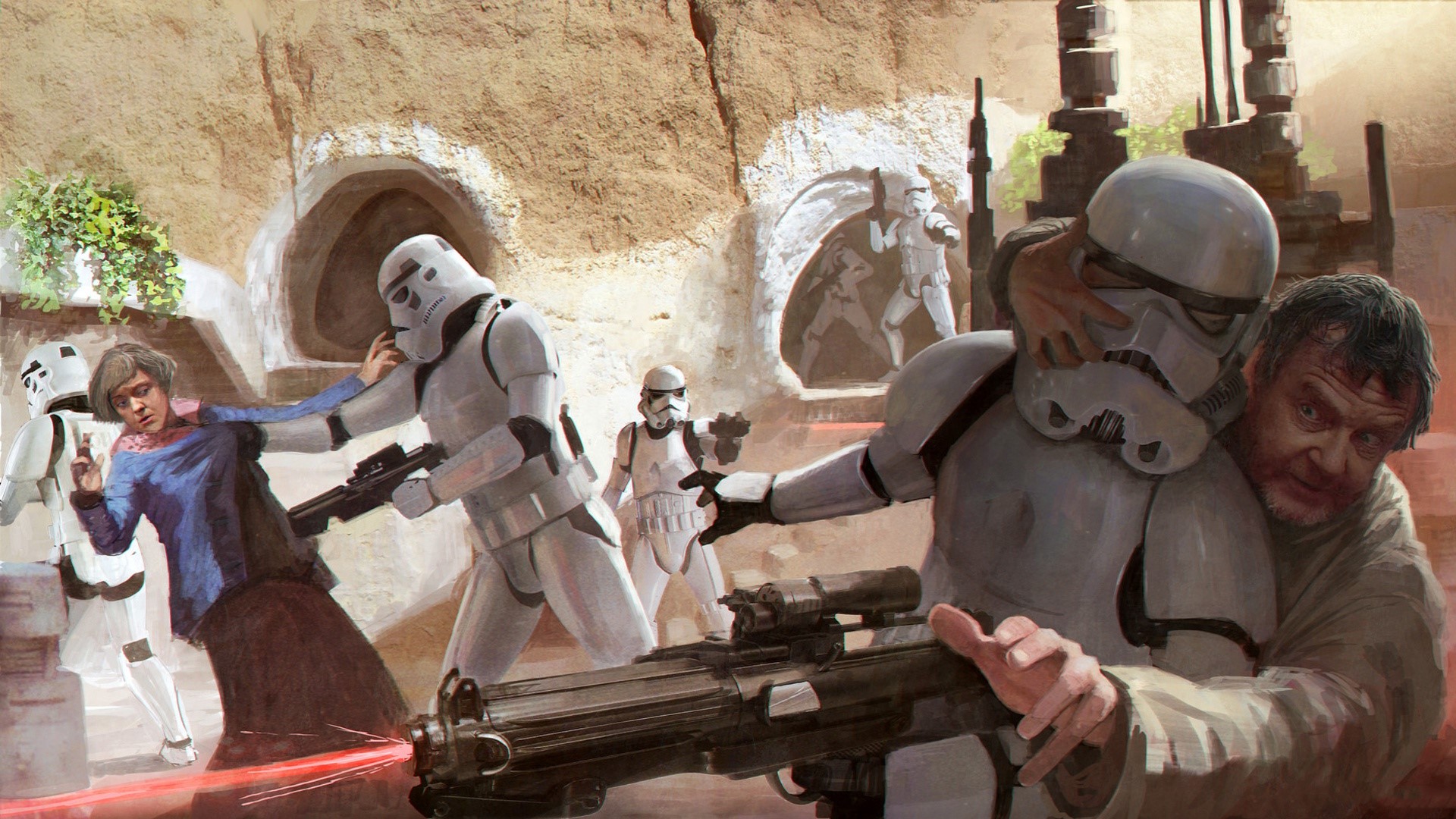 Wallpaper / Tatooine, Imperial Forces, stormtrooper, Storm Troopers, Star Wars free download
