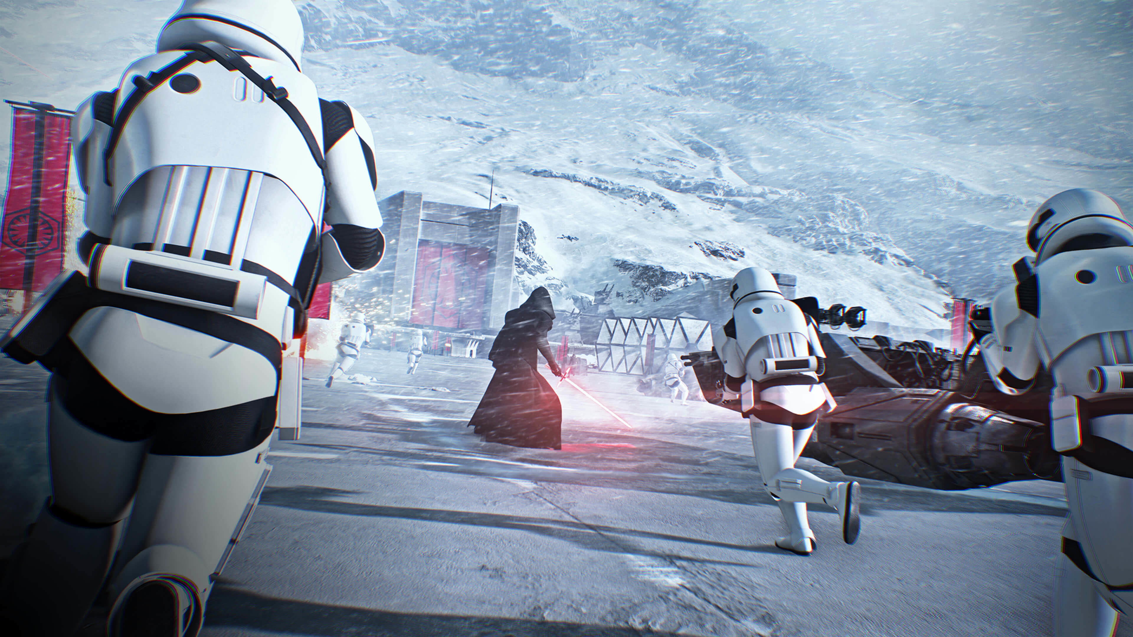 Star Wars: Battlefront II Kylo Ren & Stormtroopers wallpaper