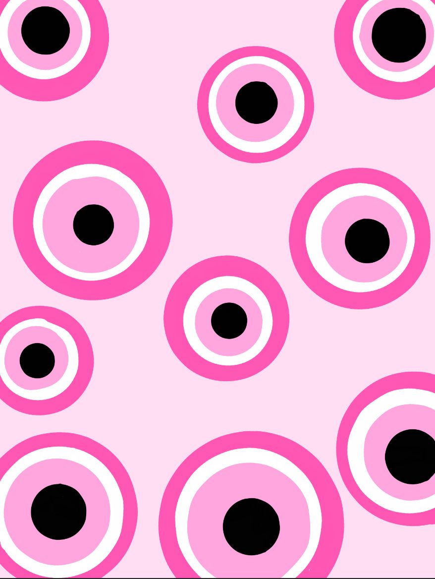 Pink Evil Eye Fabric Wallpaper and Home Decor  Spoonflower