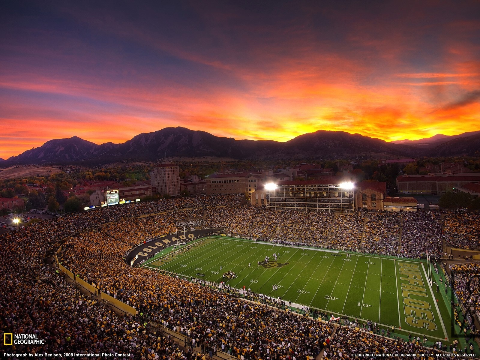 landscape, people, sunset, field, evening, panorama, dusk, stadium, American football, National Geographic, structure, geographical feature, sport venue, aerial photography, soccer specific stadium, baseball park, baseball field Gallery