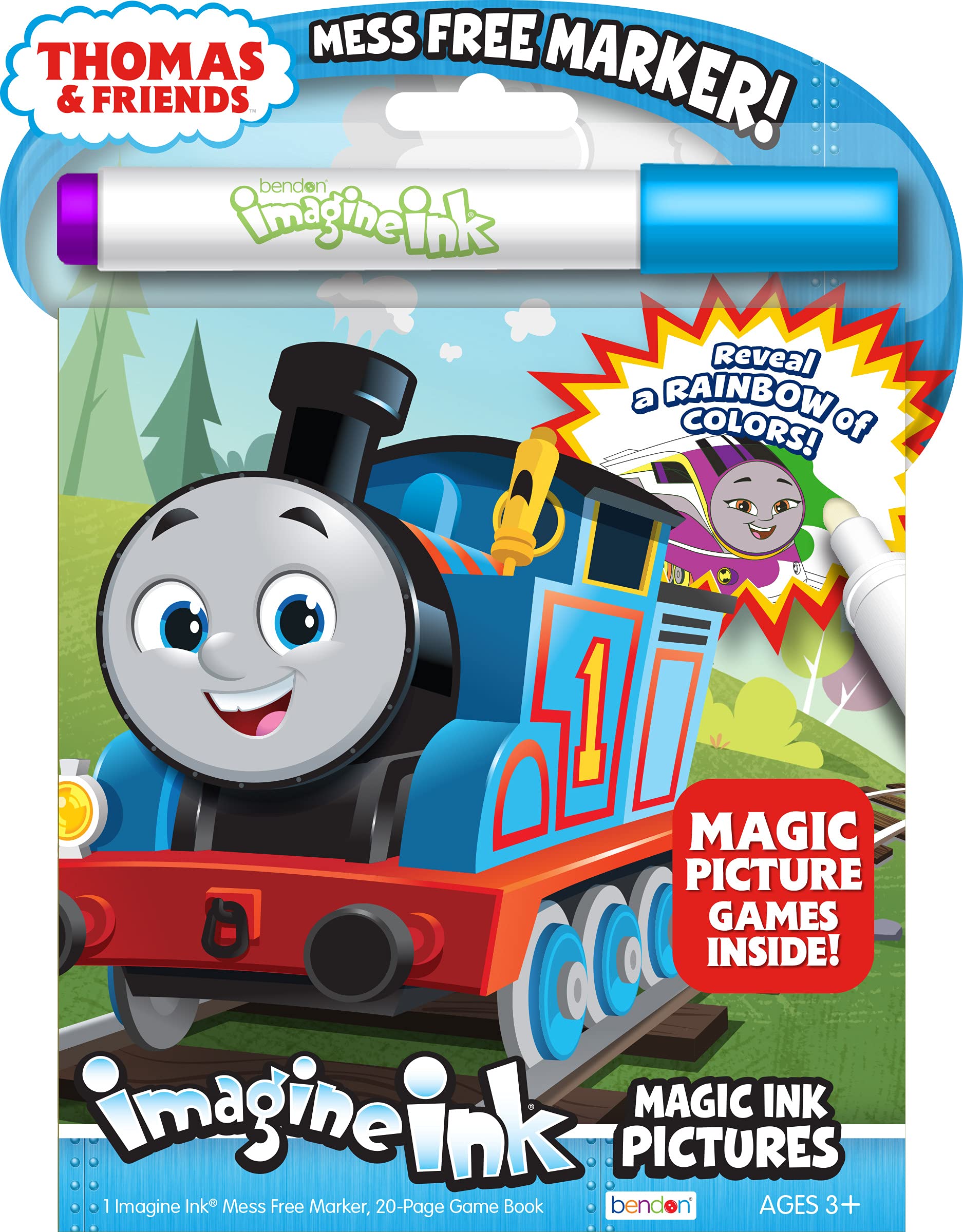 Bendon Thomas All Engines Go 20 Page Imagine Ink Coloring Book with 1 Mess Free Marker, Toys & Games
