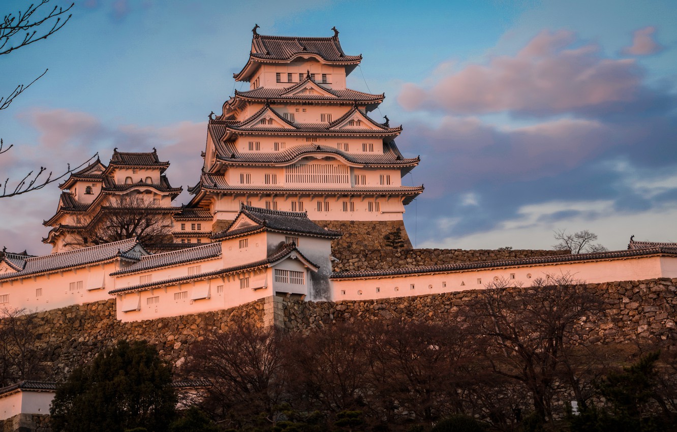 Wallpaper the sky, castle, Japan, Japan, Himeji Castle, Himeji, Himeji Castle, Samoa egrets, Himeji image for desktop, section город