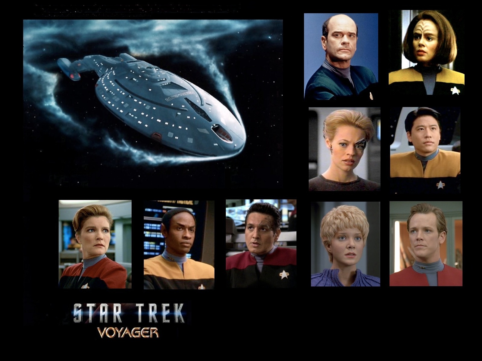 Voyager cast wallpaper Trek Voyager Wallpaper