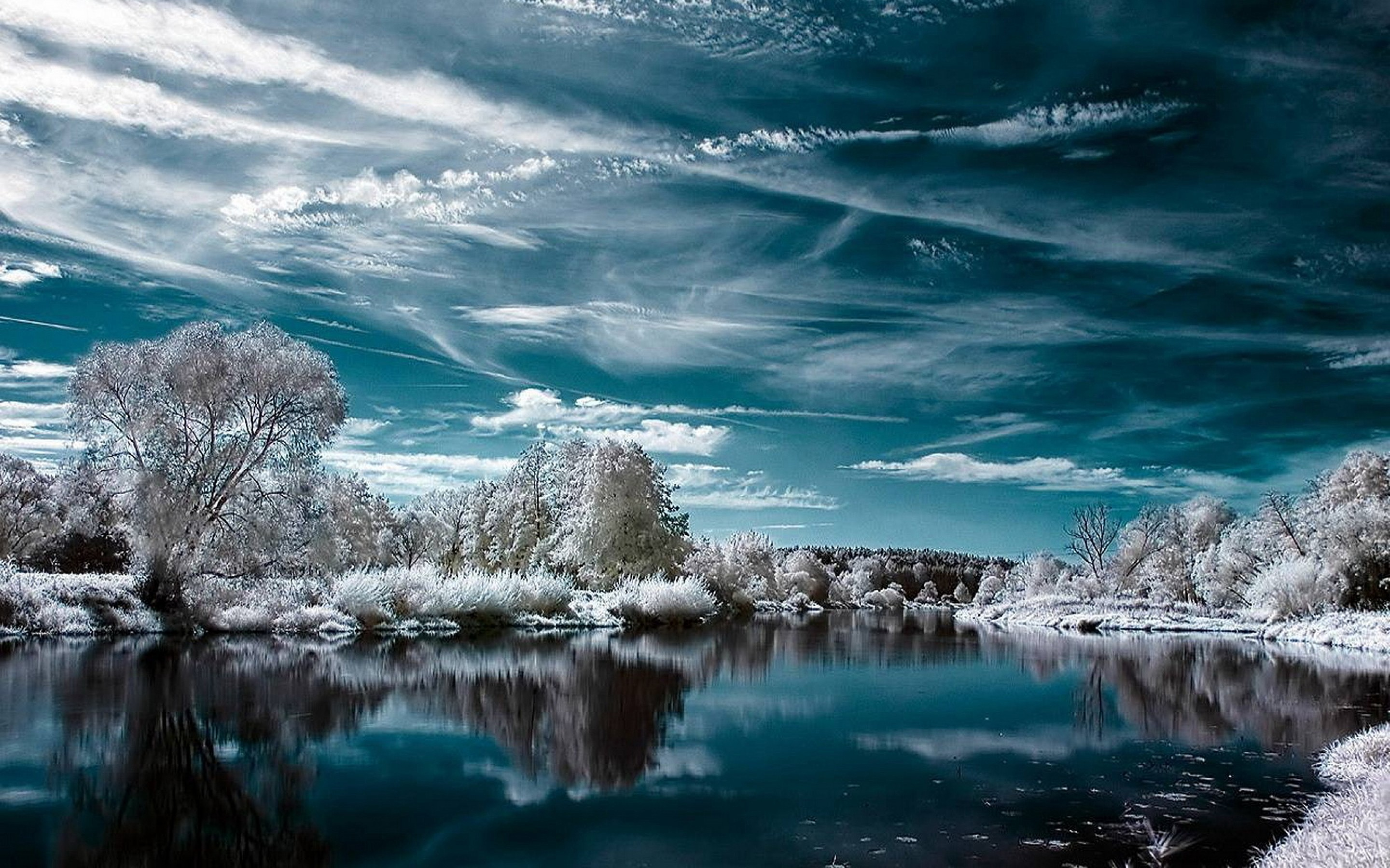 Winter Landscape Wallpaper and Background 4K, HD, Dual Screen