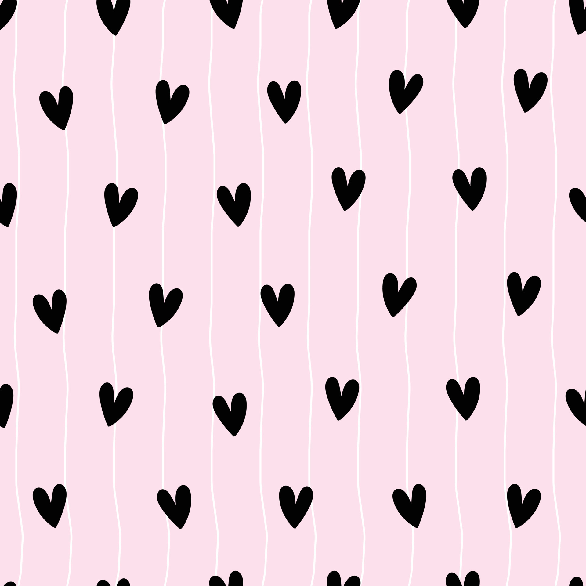 Seamless valentine pattern love day background black hearts on pink background Use for print, wallpaper, decoration Vector illustration
