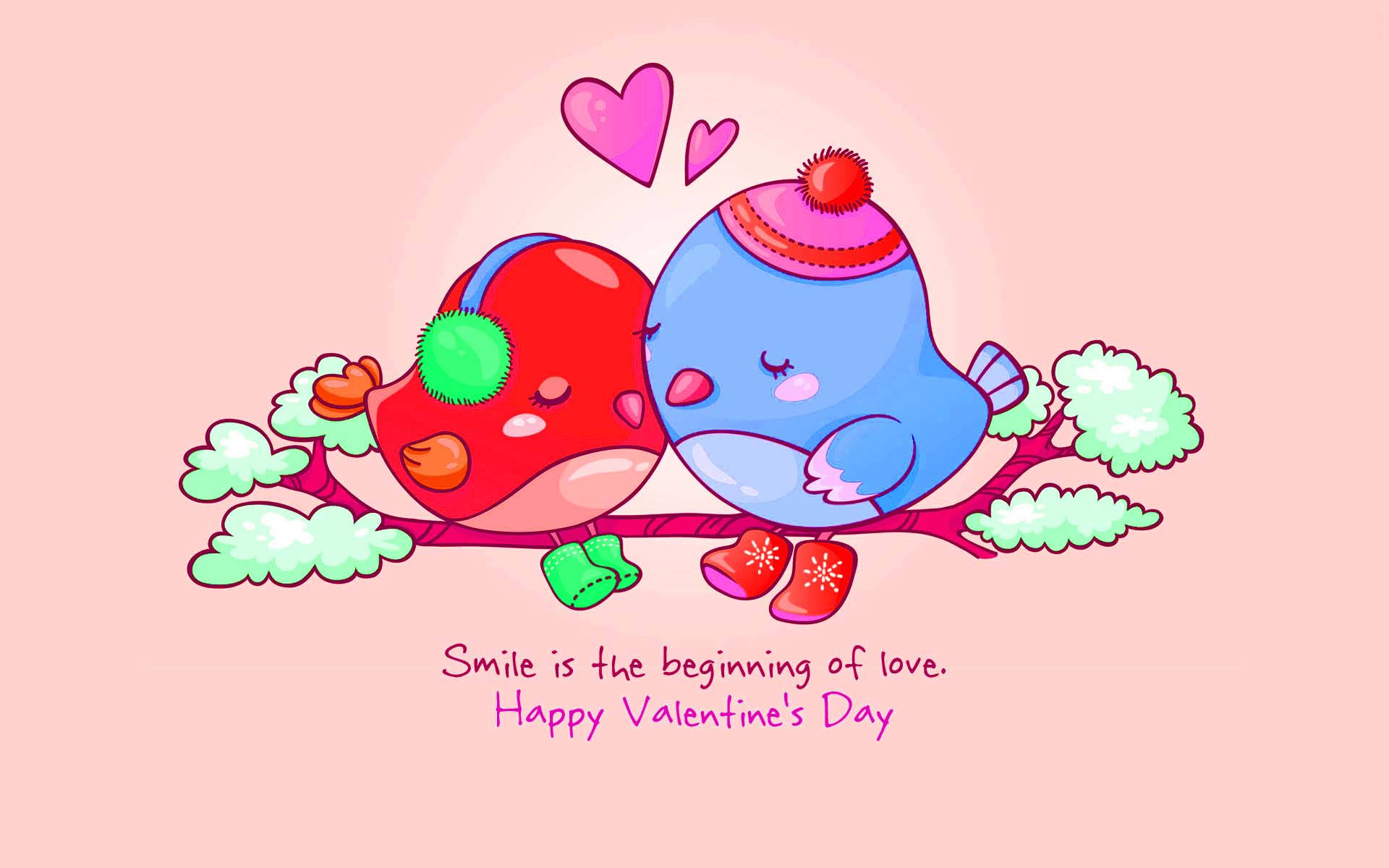 Download Cute Valentine's Day Love Birds Wallpaper
