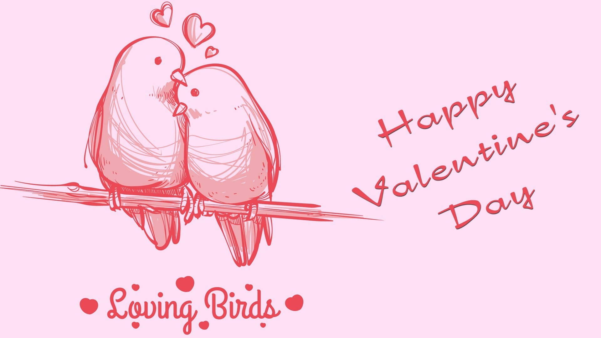 Download Valentine's Day Love Birds Art Wallpaper