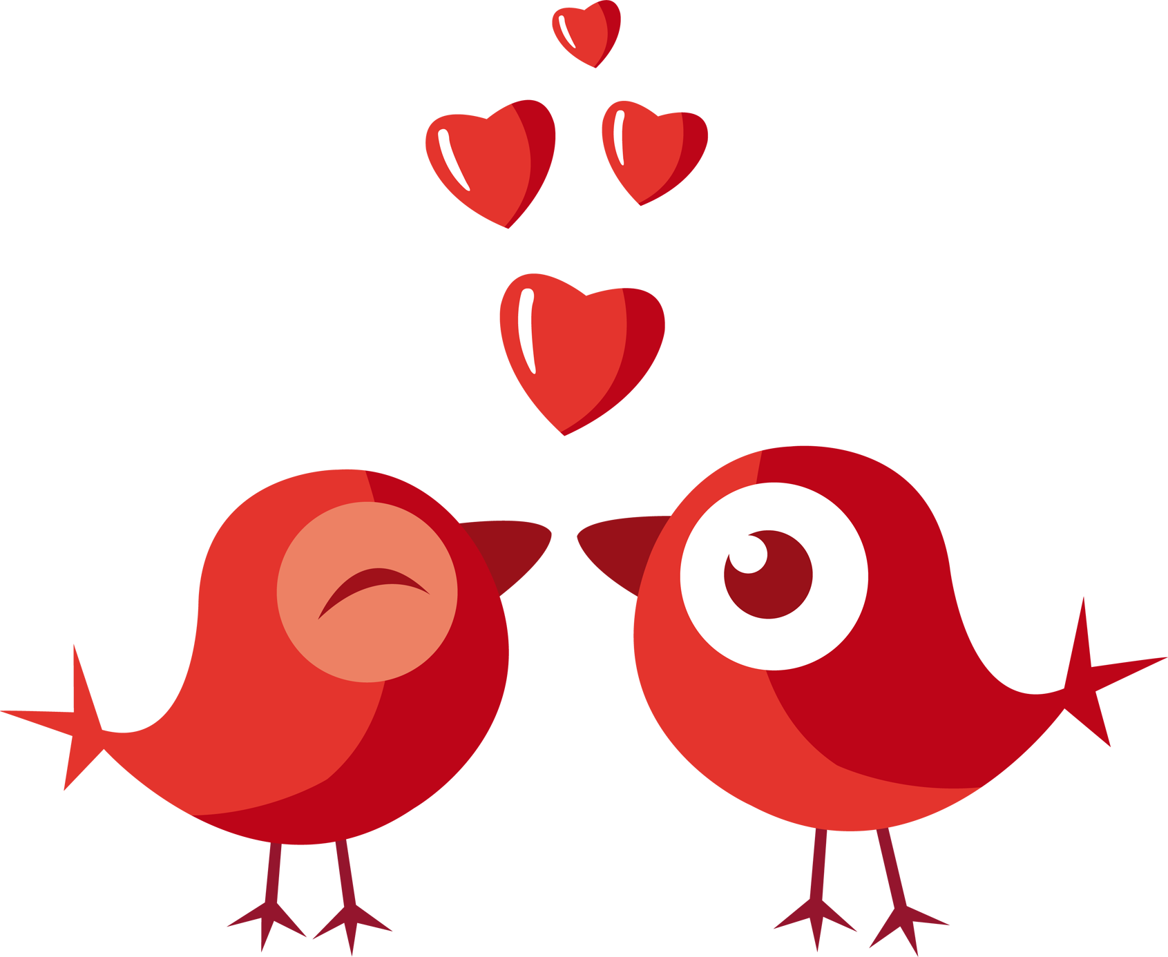 Love Valentines Day Romance Wallpaper Birds Cartoon - (1691x1386) Png Clipart Download