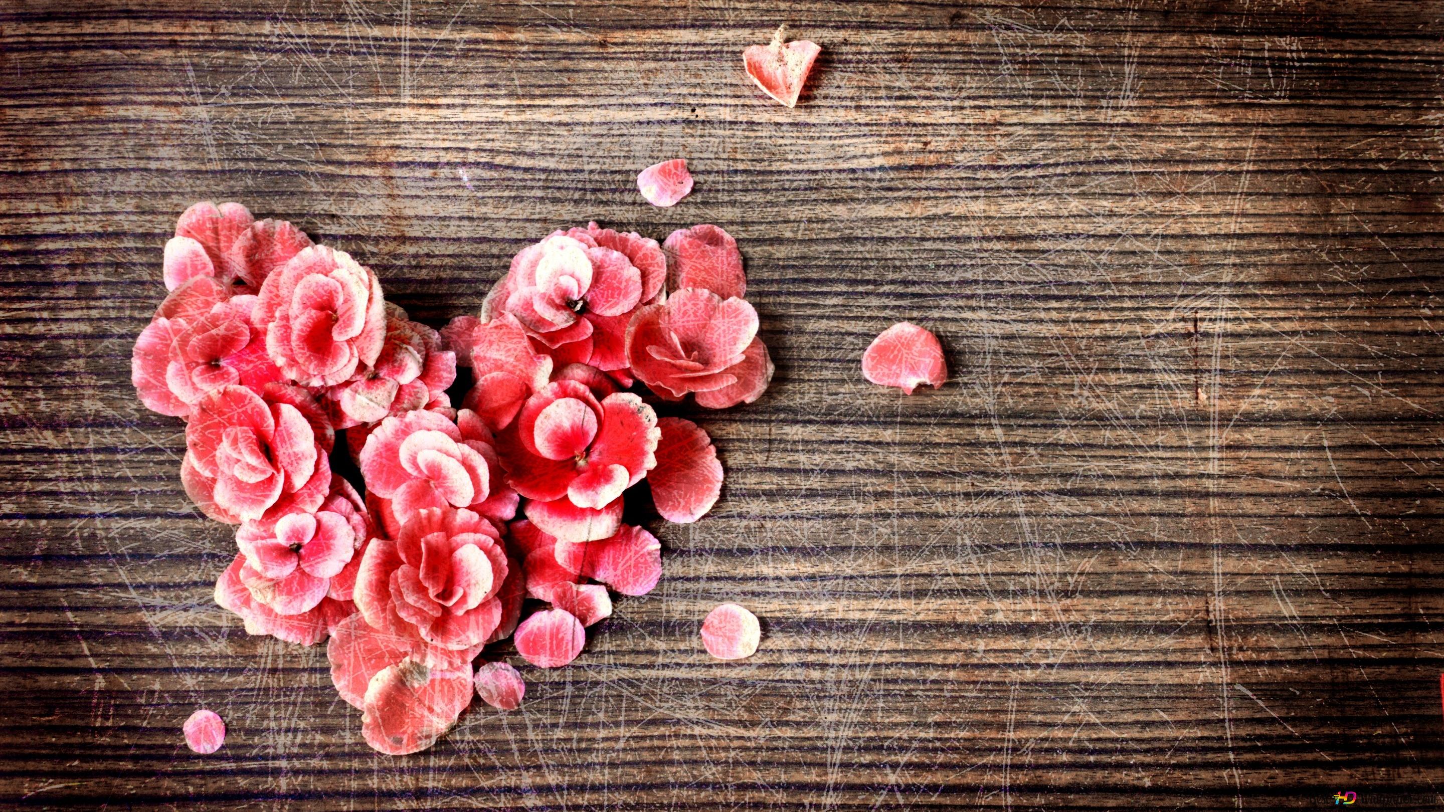 Valentine's day petals heart 2K wallpaper download