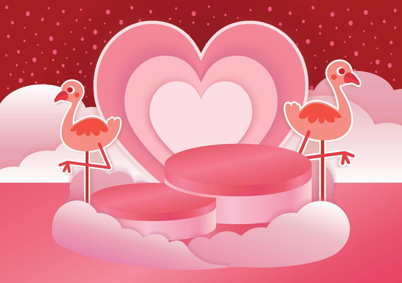 Download Pink Love Birds With Hearts Wallpaper