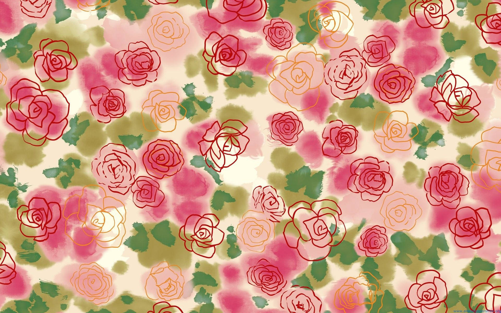 Download Rose Pattern Valentines Desktop Wallpaper