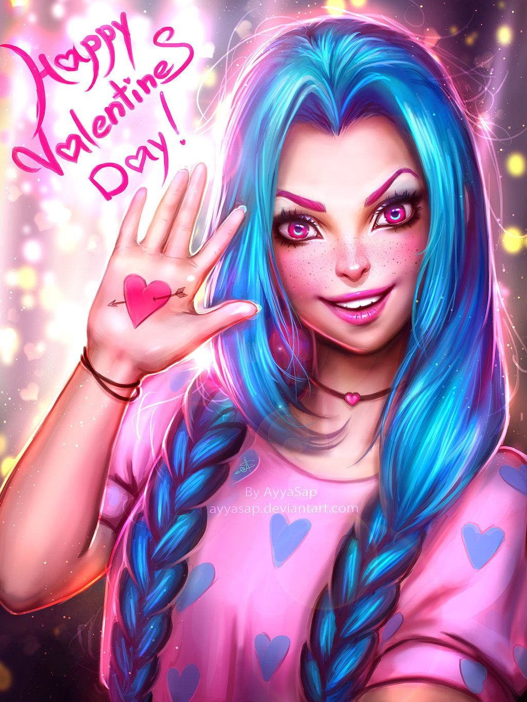 Jinx (Happy Valentines Day!). League of legends, Happy valentines day, Jinx league of legends