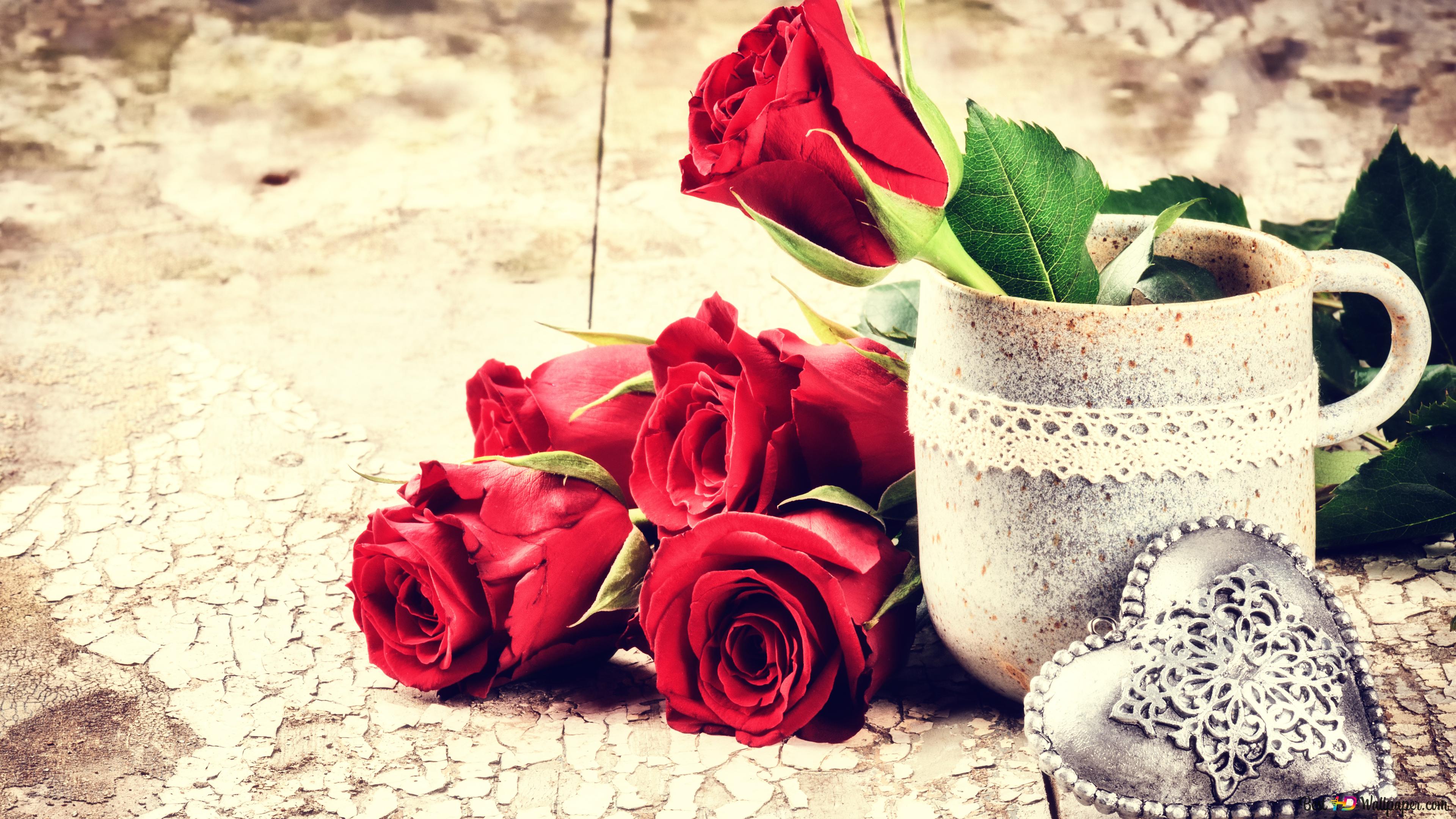 Vintage Valentine's Day 4K wallpaper download