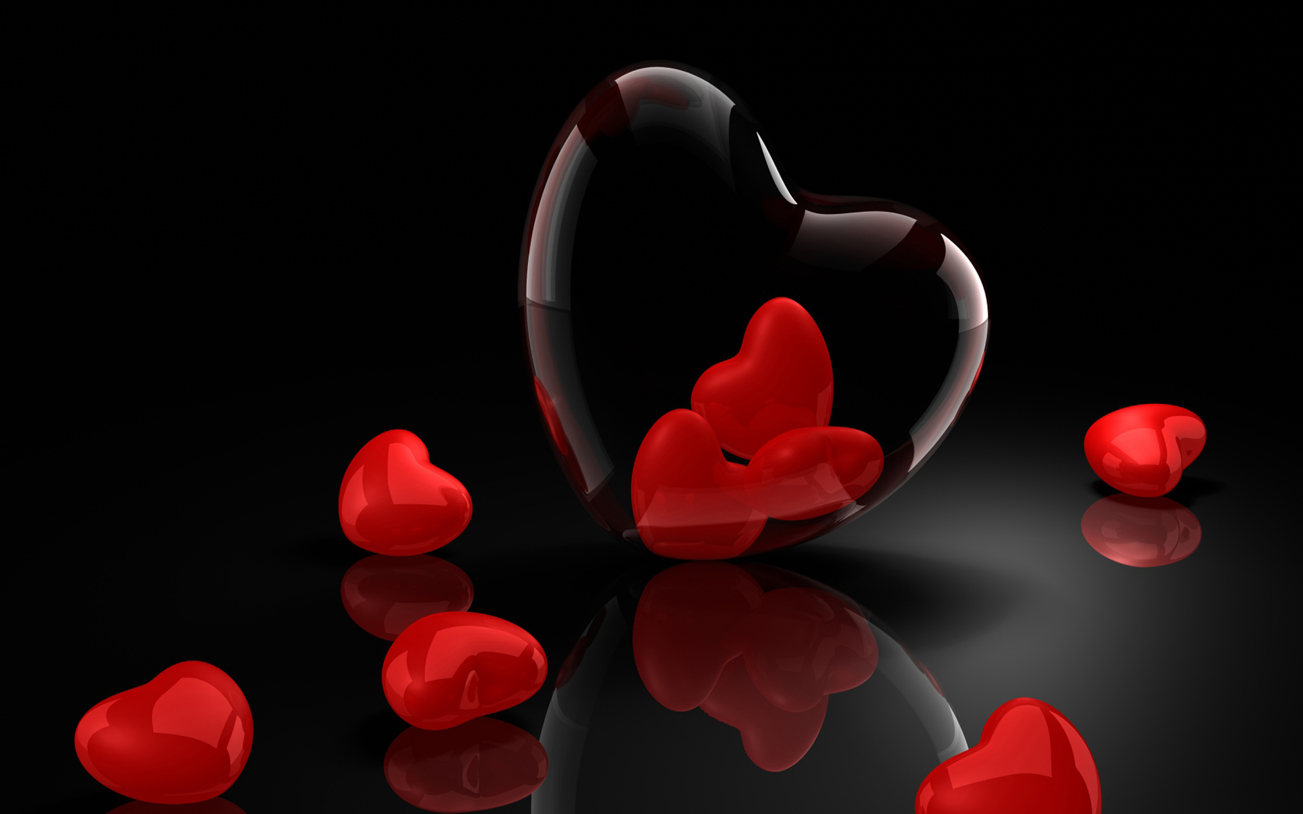 Happy Valentines Day Black Hearts and Red Background Vector Image, Wallpaper13.com
