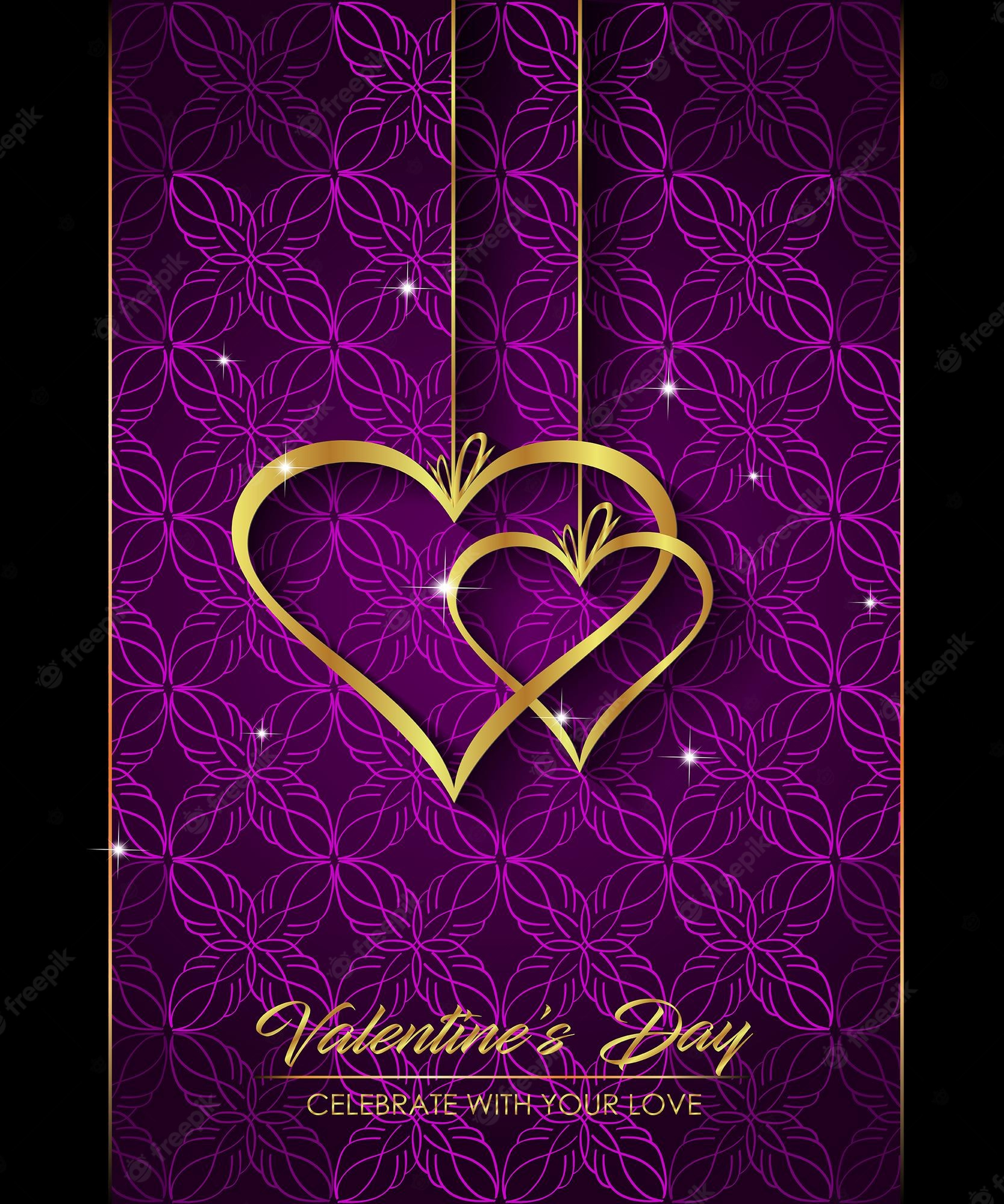 Premium Vector. Happy valentine's day wallpaper for your sensual greetings