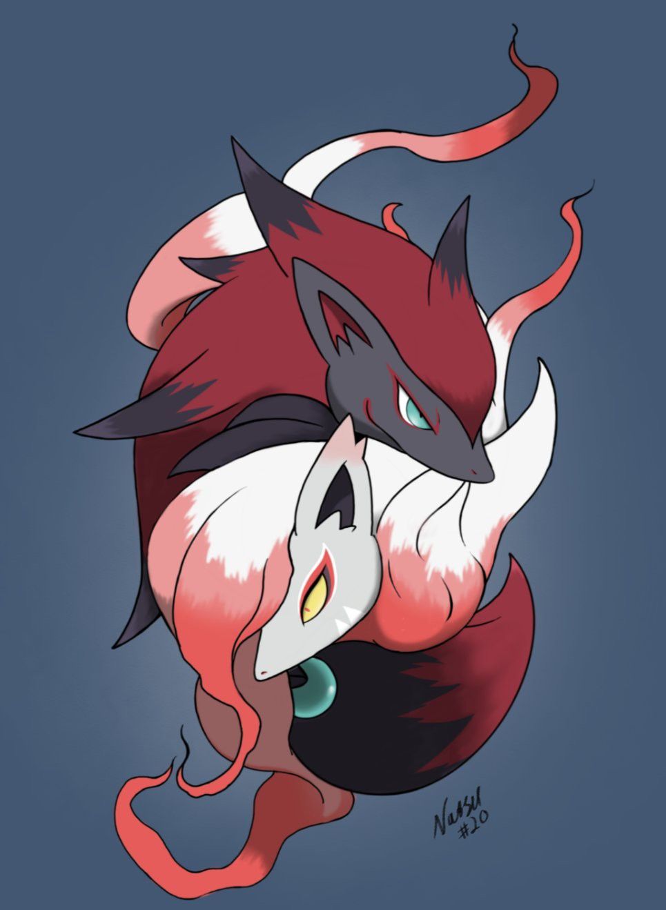 Zoroark and Hisuian Zoroark yin and yang. Pokemon zoroark, Dog pokemon, Cute pokemon wallpaper
