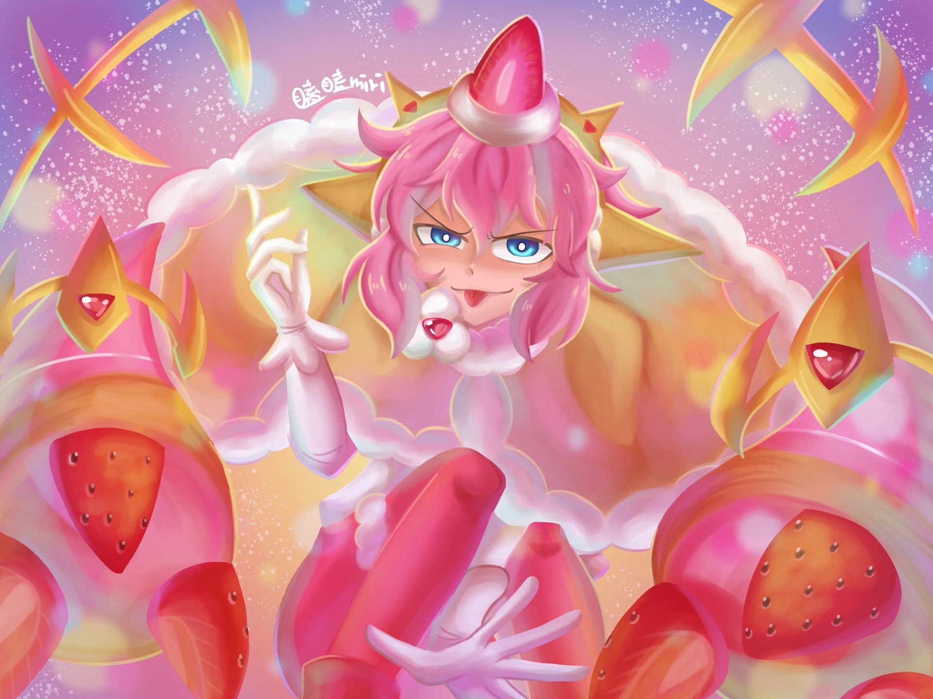 Strawberry Crepe Cookie HD Wallpaper and Background