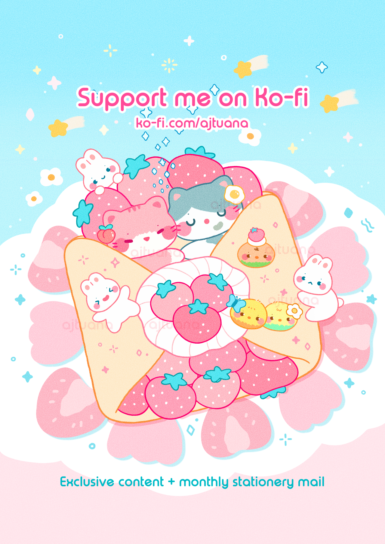 Ajtuana strawberry crepe bed and a little plug on