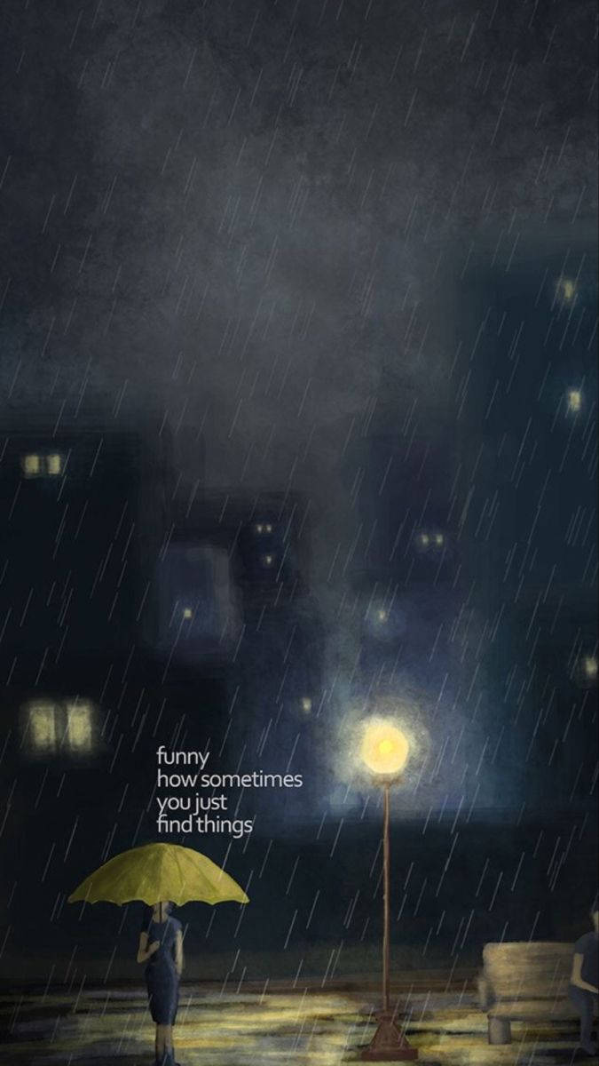 Download Rainy Dark Night Quote Art Wallpaper
