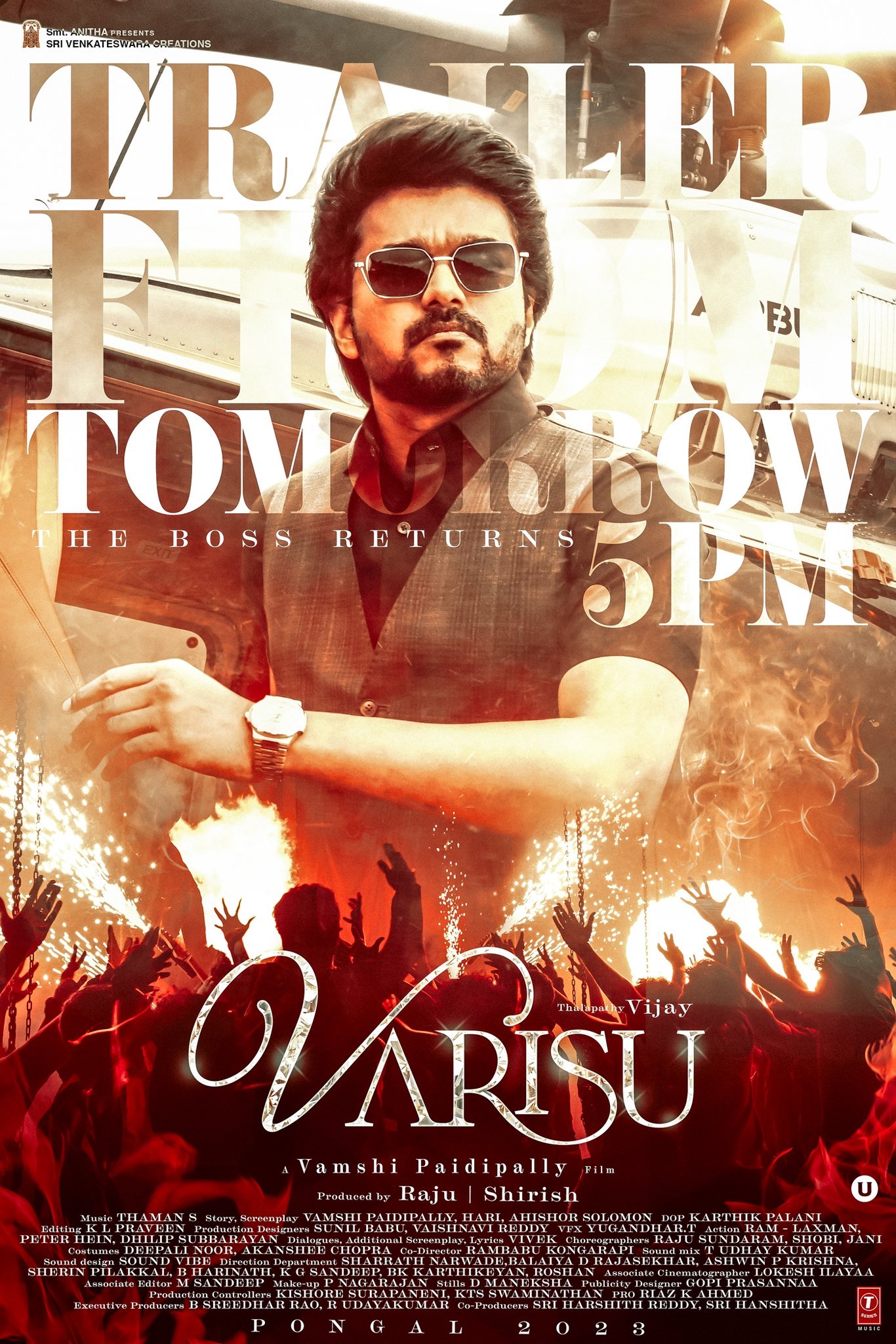 LetsCinema Vijay's #Varisureleasing tomorrow at 5pm on Suntv YouTube channel