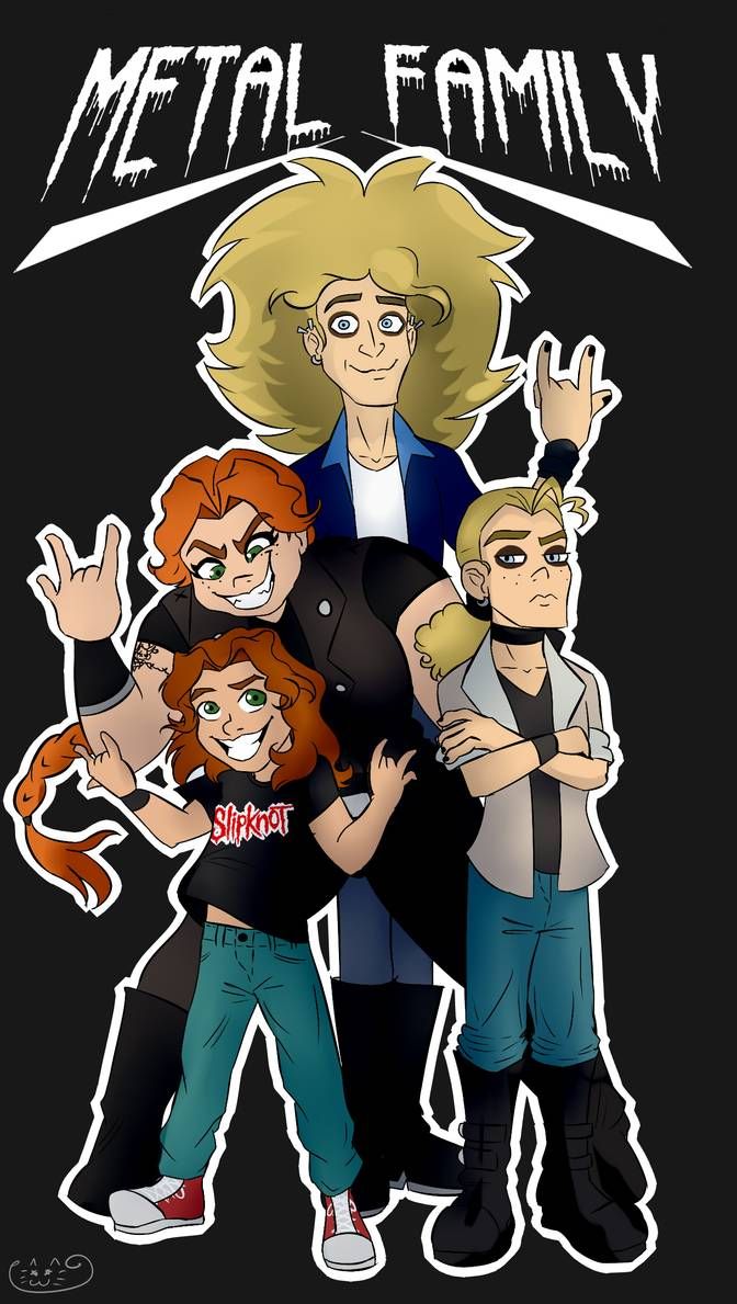 Metal Family. Family cartoon, Rock family, Metal