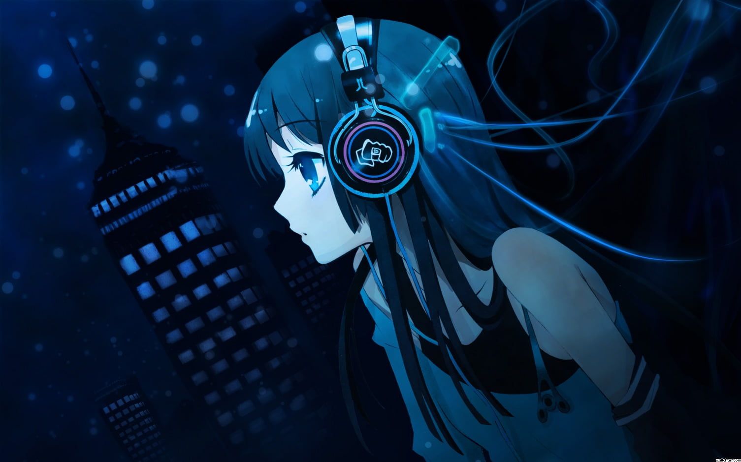 HD Wallpaper: Anime, Anime Girls, Headphones, Technology, No People, Close Up. Anime, Papel De Parede Anime, Personagens De Anime
