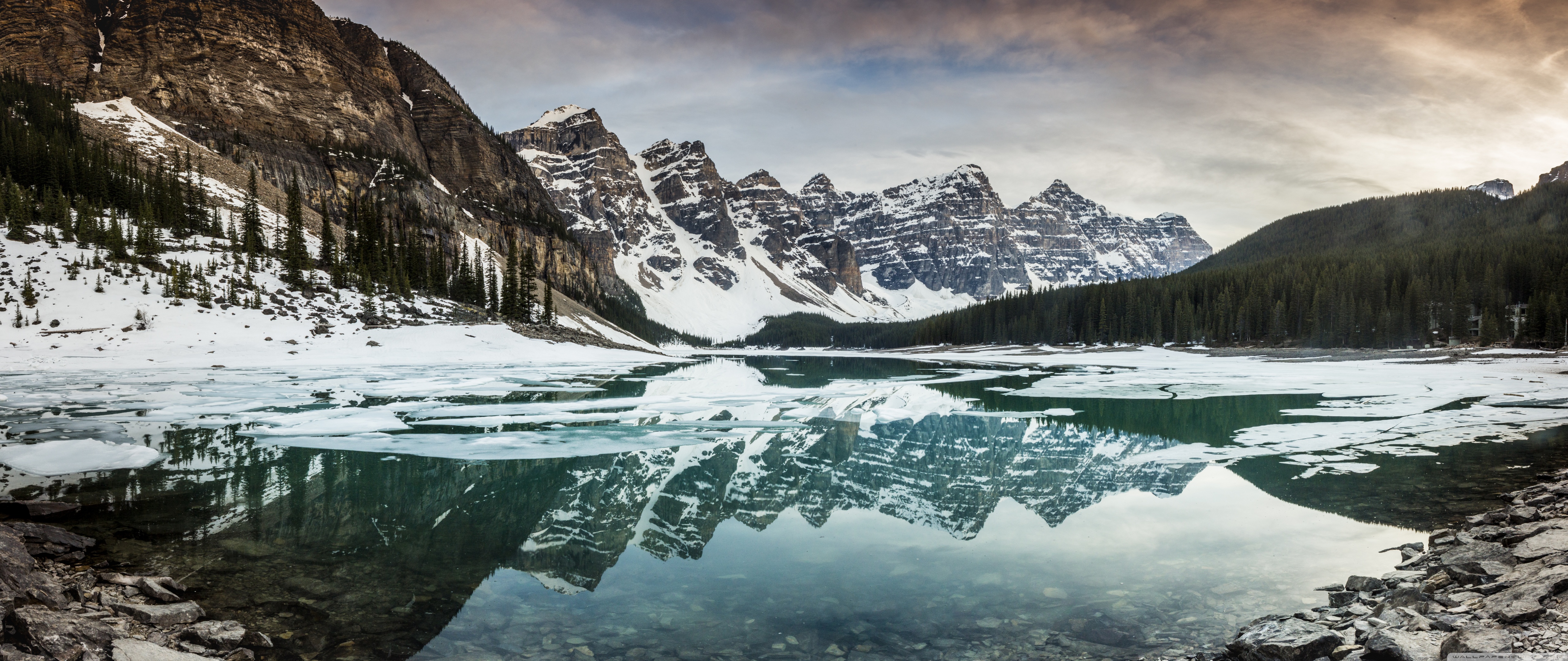 Mountains, Clear Lake, Reflection, Cold Winter Ultra HD Desktop Background Wallpaper for 4K UHD TV, Widescreen & UltraWide Desktop & Laptop, Multi Display, Dual Monitor, Tablet