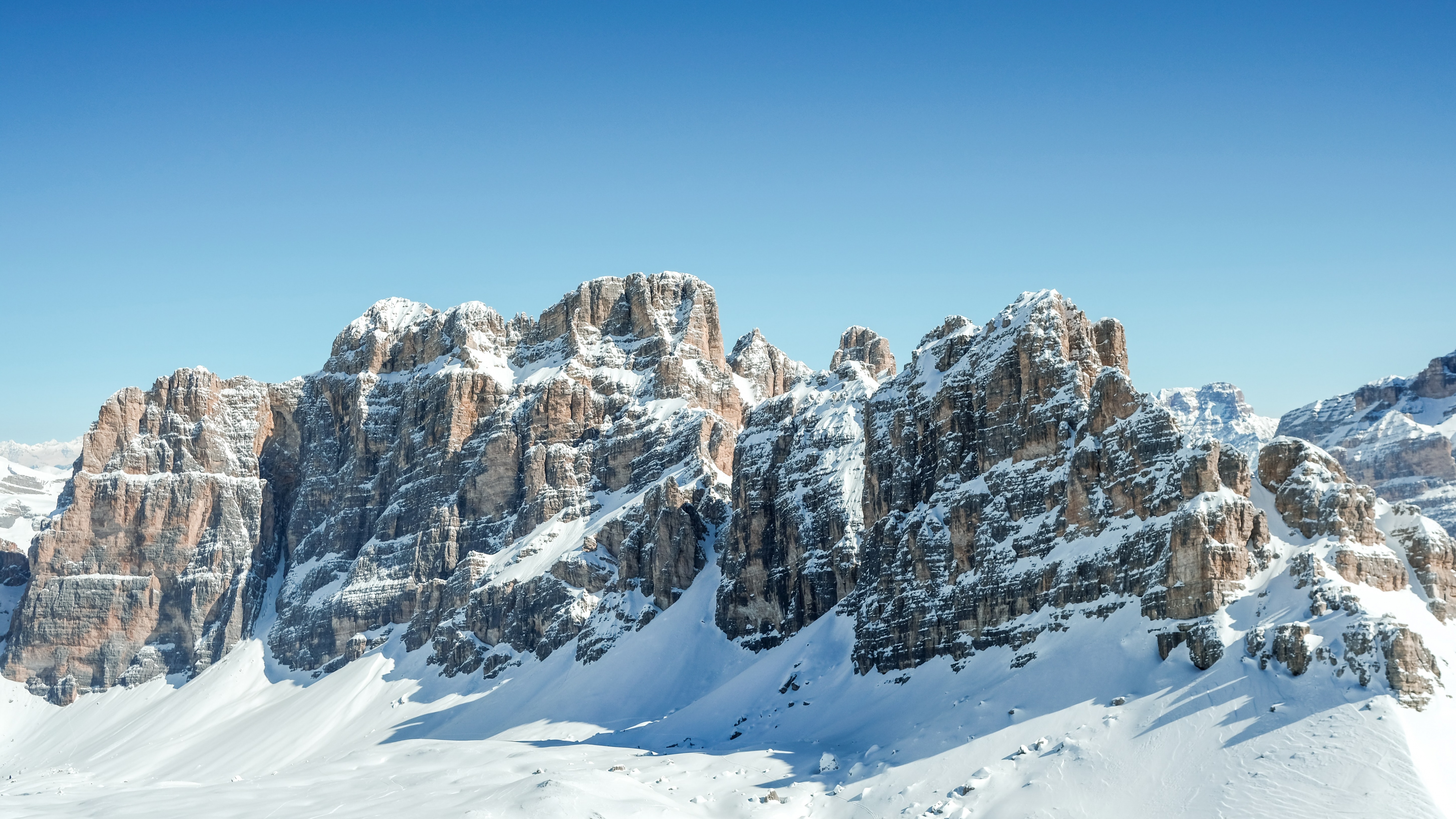 Dolomites Wallpaper 4K, Clear sky, Nature