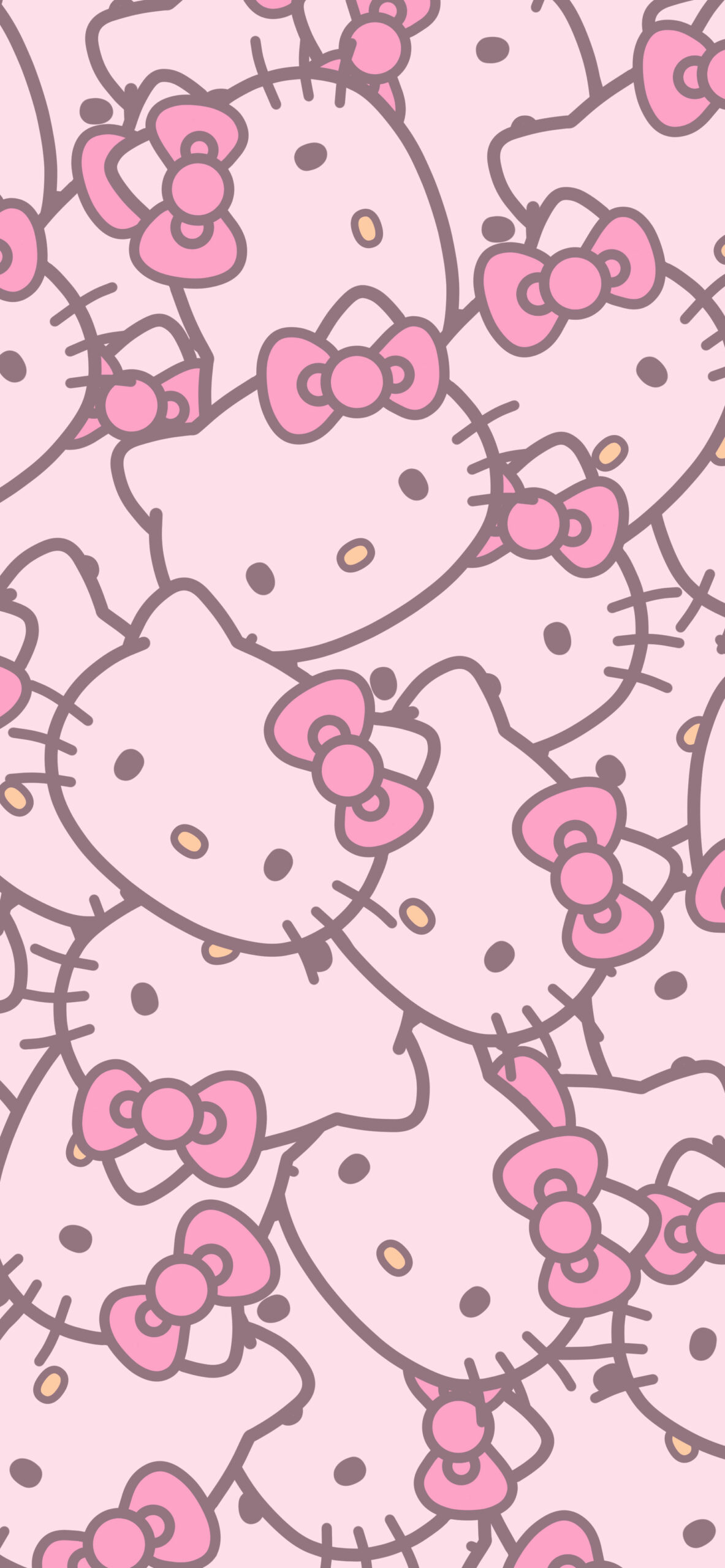 Hello Kitty Face Pattern Wallpaper Kitty Aesthetic Wallpaper
