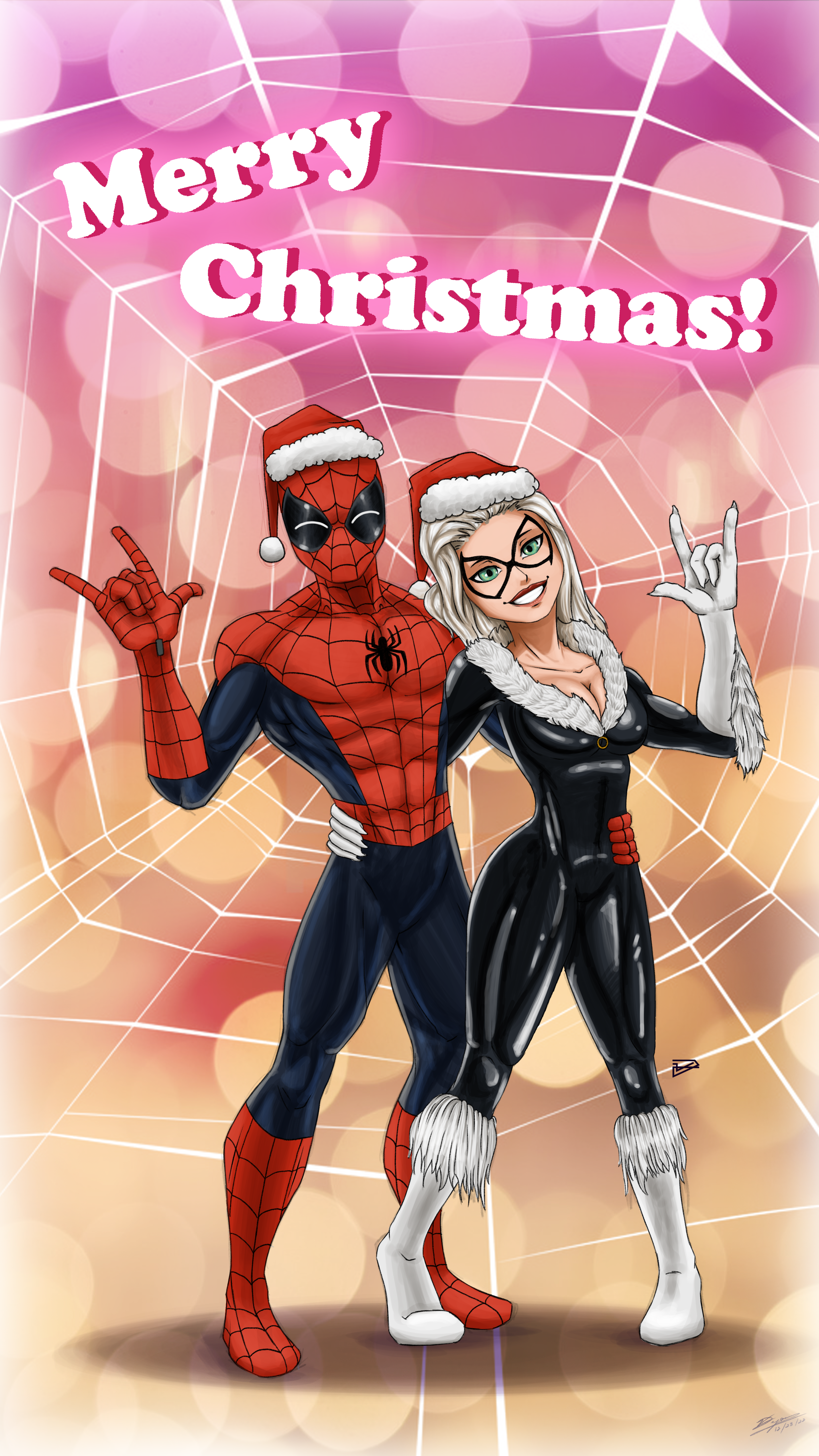 I made a christmas themed wallpaper for y'all! Merry christmas and happy holidays! Celebrate with fun and wariness, remember with Great Power, there must also come Great Responsibility!