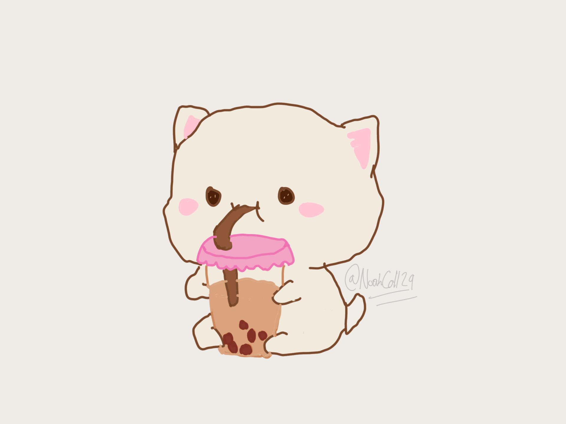 Bear Drinking Bubble Tea