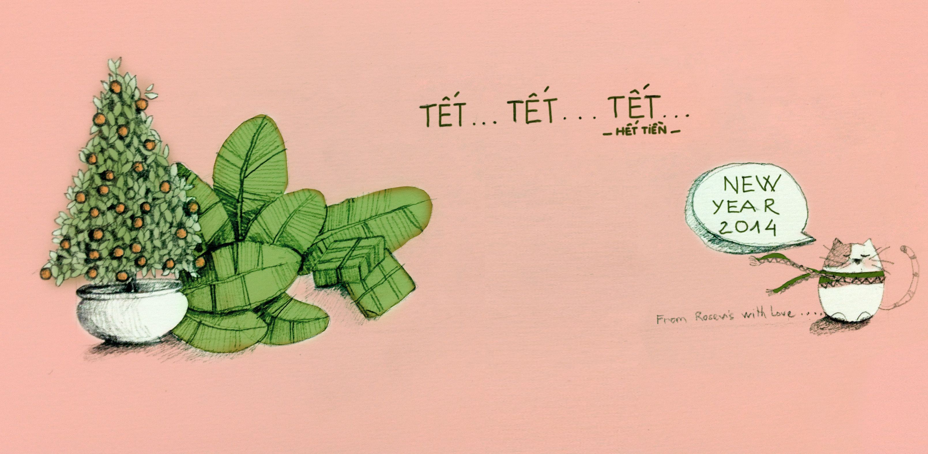 Tet holiday 2014. Hình vẽ, Lì xì, Việt nam