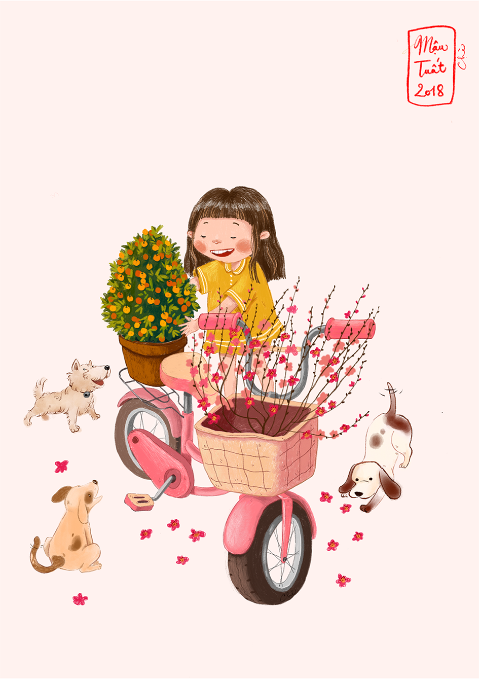 Tet Holiday. Holiday illustrations, Holiday art, Art for kids