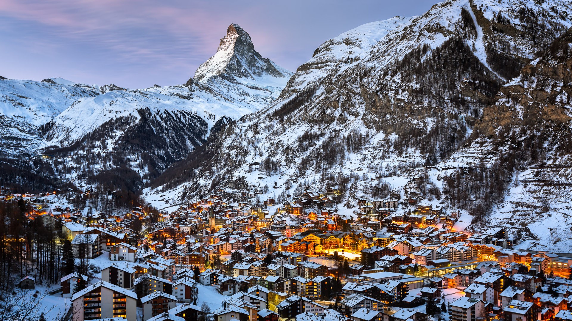 Switzerland, Mountain, Snow, Winter, Town, Matterhorn, Zermatt Wallpaper HD / Desktop and Mobile Background