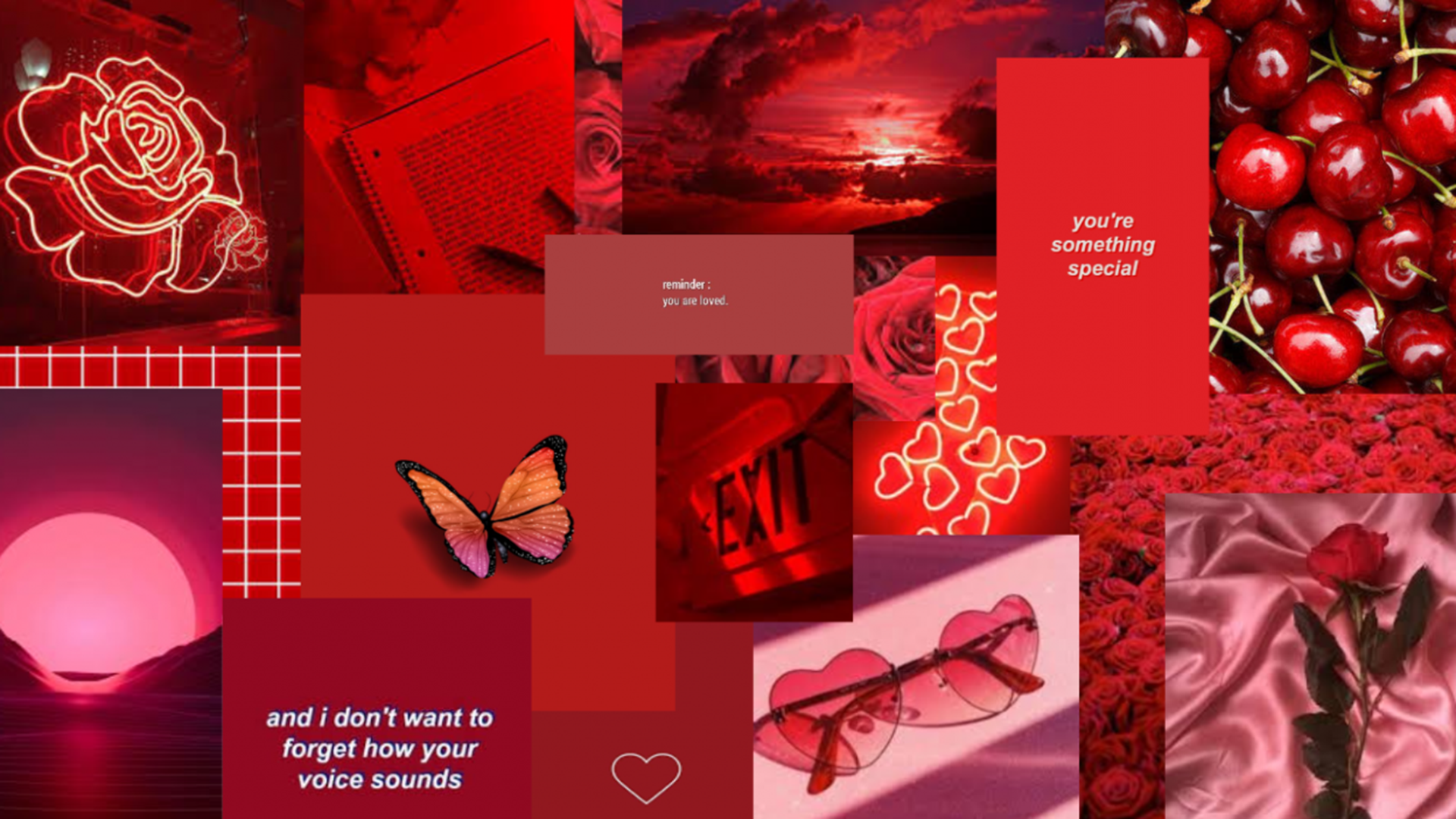 Red Valentine Collage Wallpapers - Wallpaper Cave