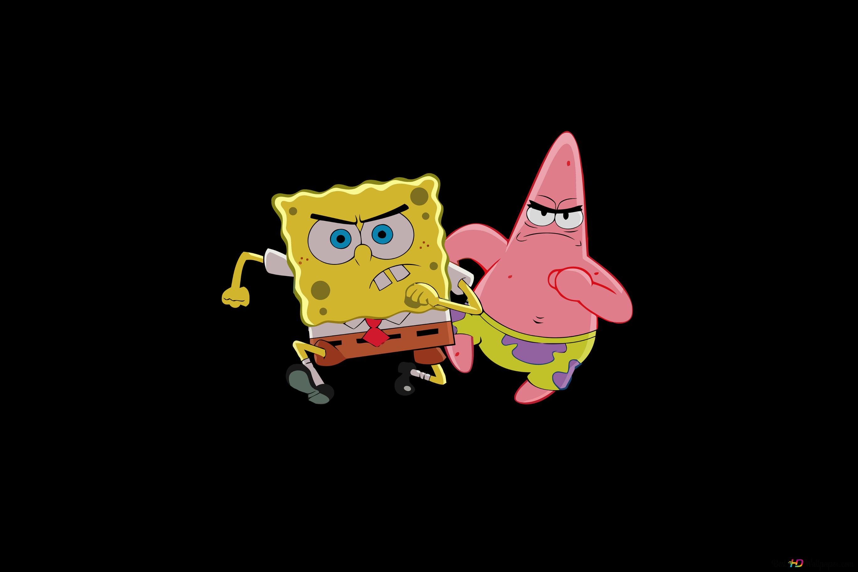 SpongeBob And Patric Star Together 4K wallpaper download