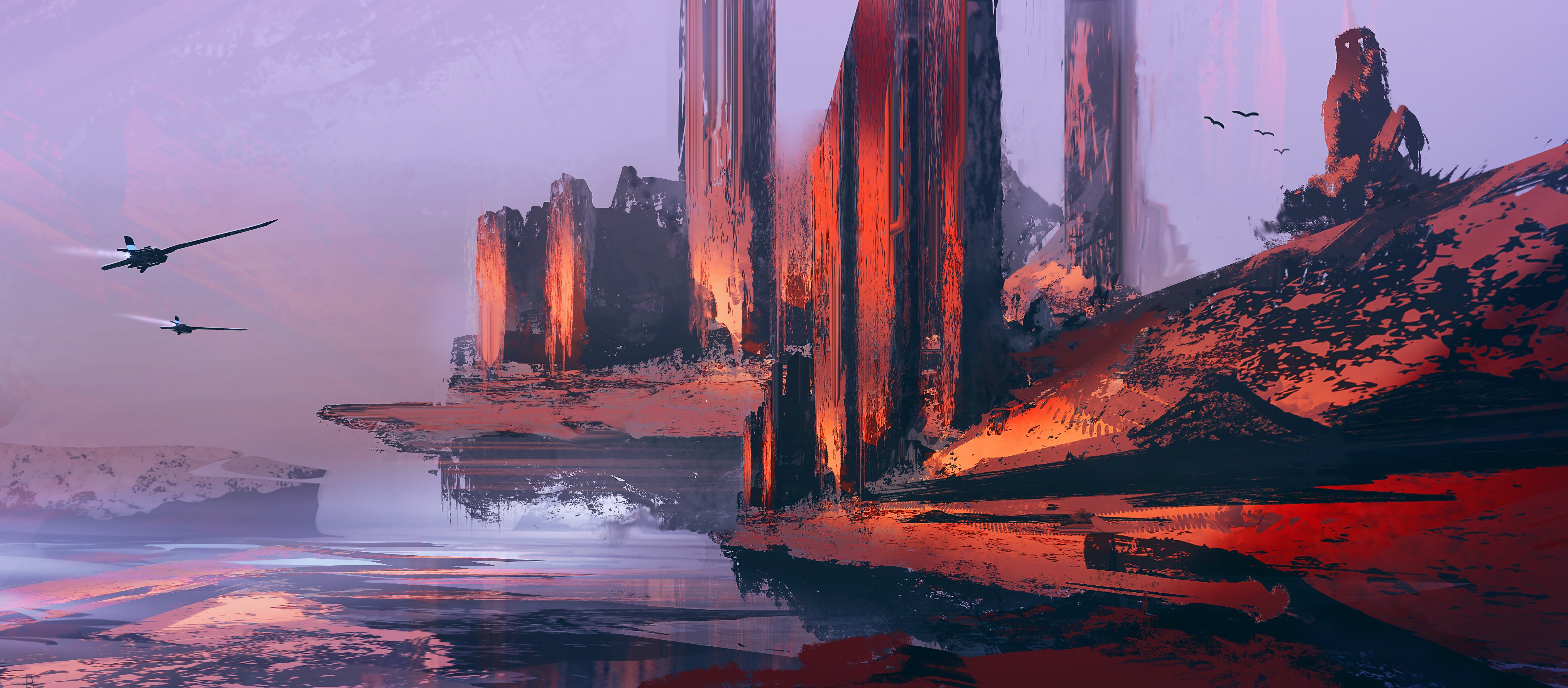 futuristic, Digital Art, Artwork, Abstract, Landscape Wallpaper HD / Desktop and Mobile Background